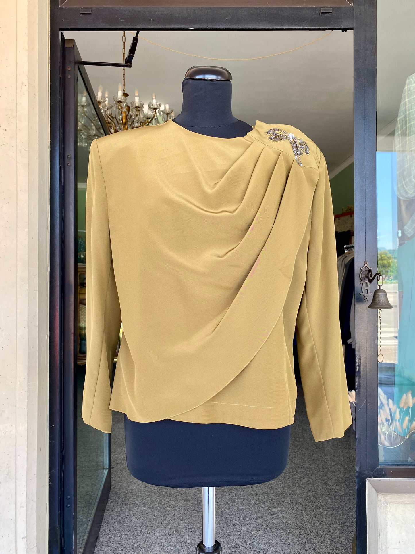Blusa elegante verde oliva - TG. 46