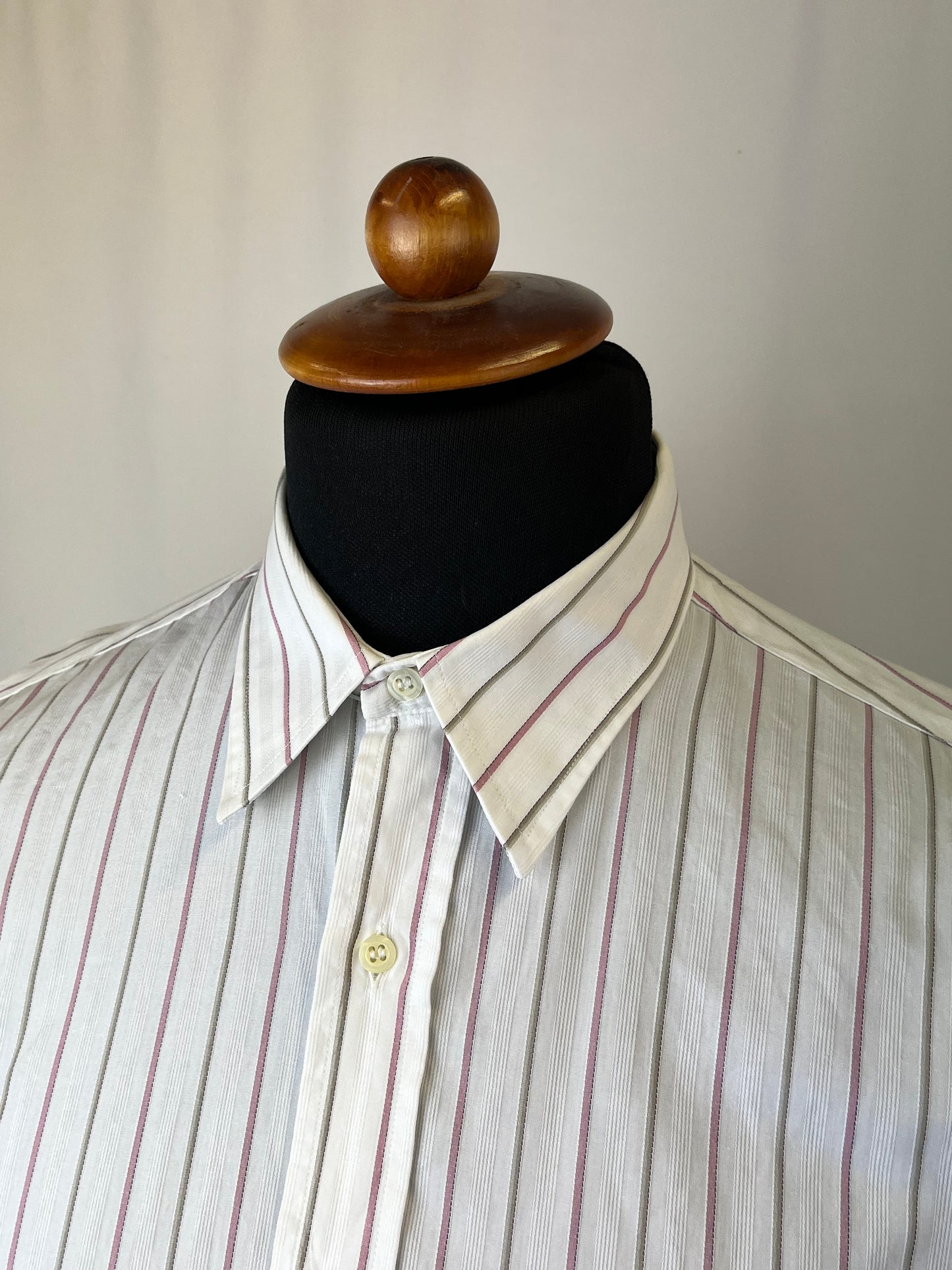 Camicia a righe rosa e tortora tg. M-L
