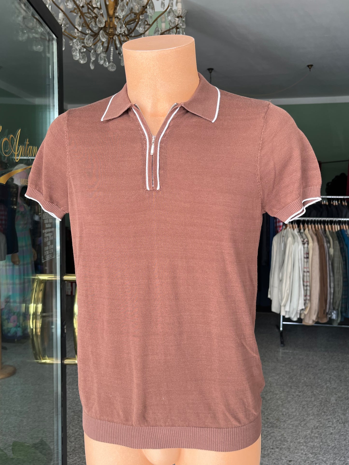 Polo a maniche corte cotone/lino tg. 54
