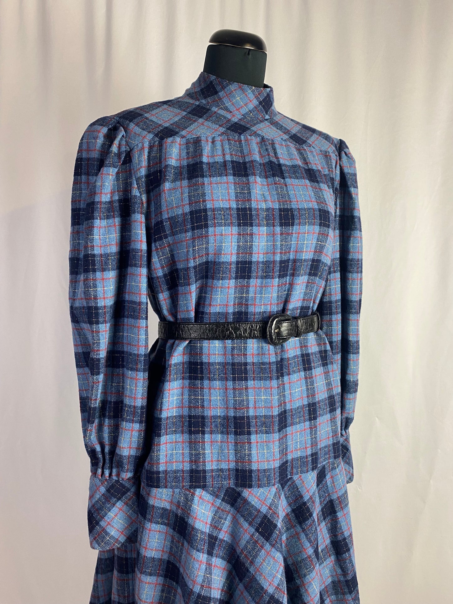 Abito anni ‘70 sartoriale in tartan - TG. 44 circa