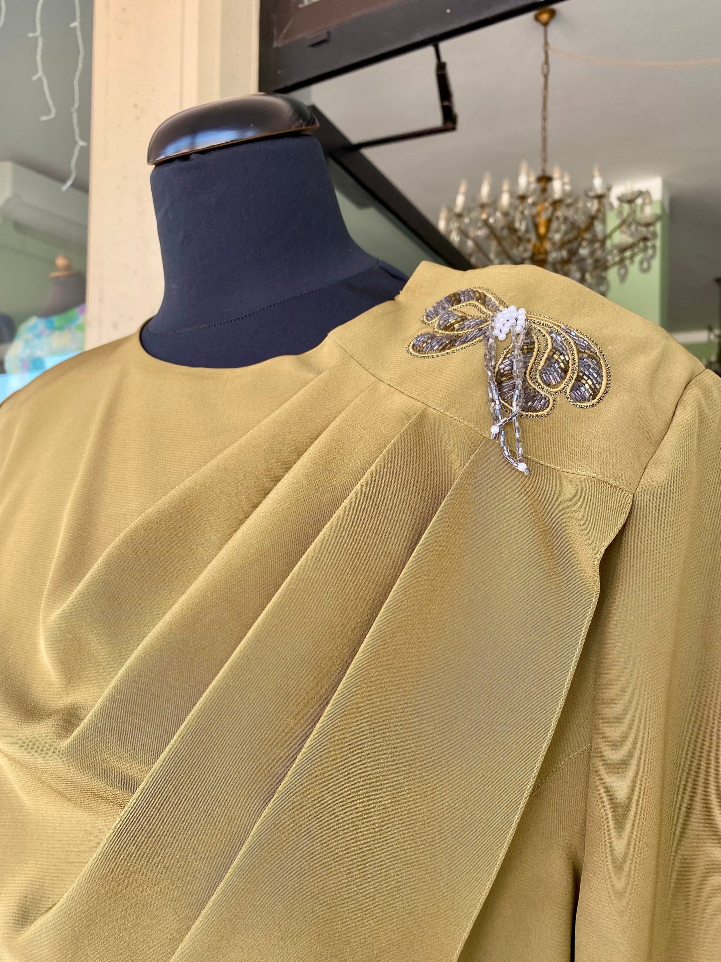 Blusa elegante verde oliva - TG. 46