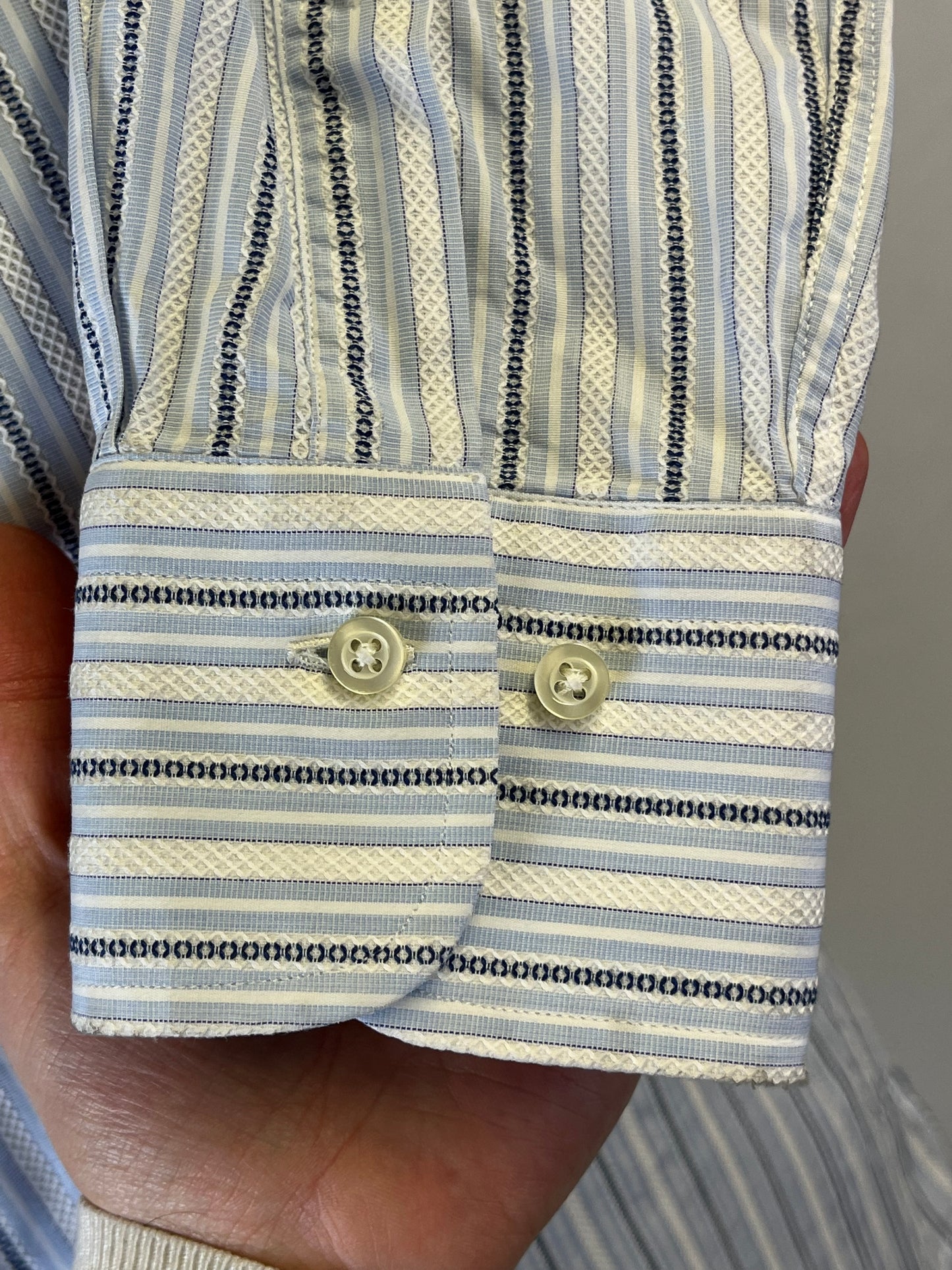 Camicia a righe azzurra tg. M-L