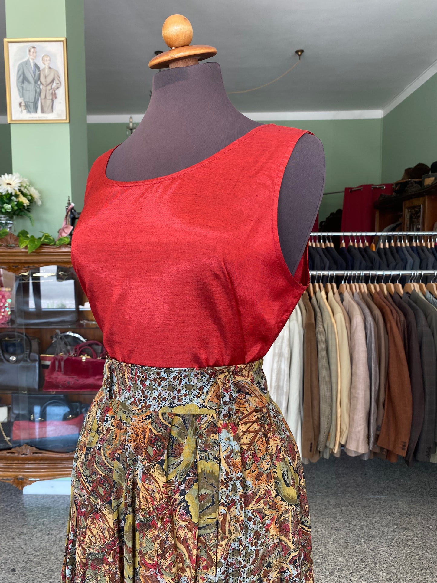 Top rosso in shantung - TG. 46