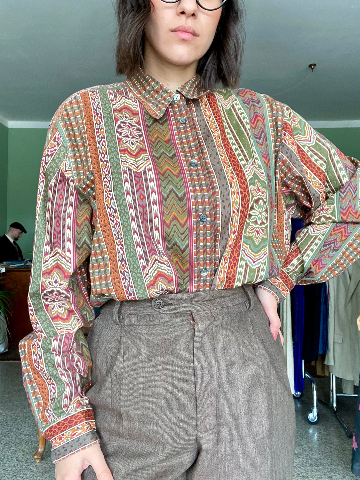 Camicia stampa etnica in cotone - TG. 44/46