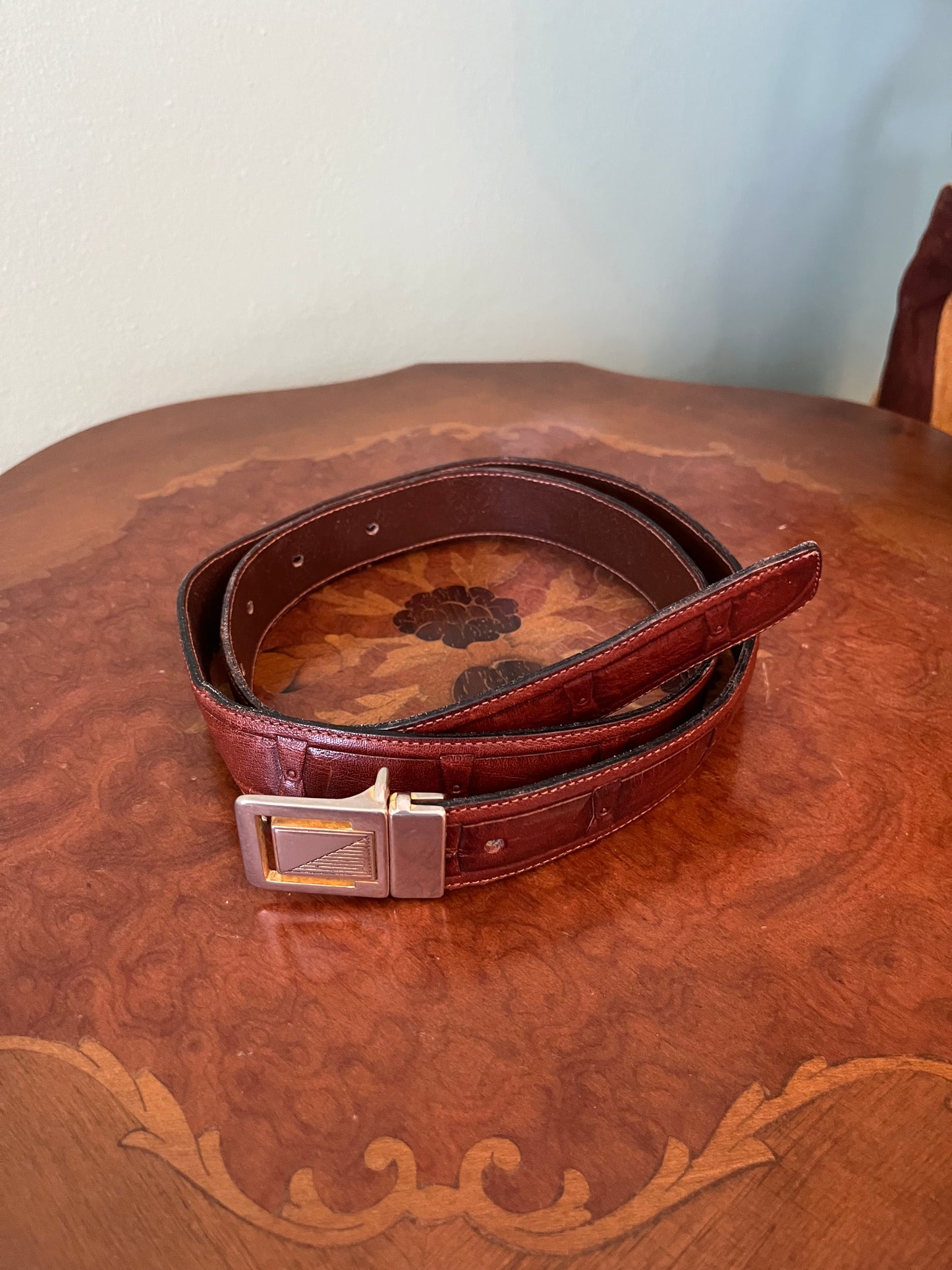 Cintura in pelle marrone