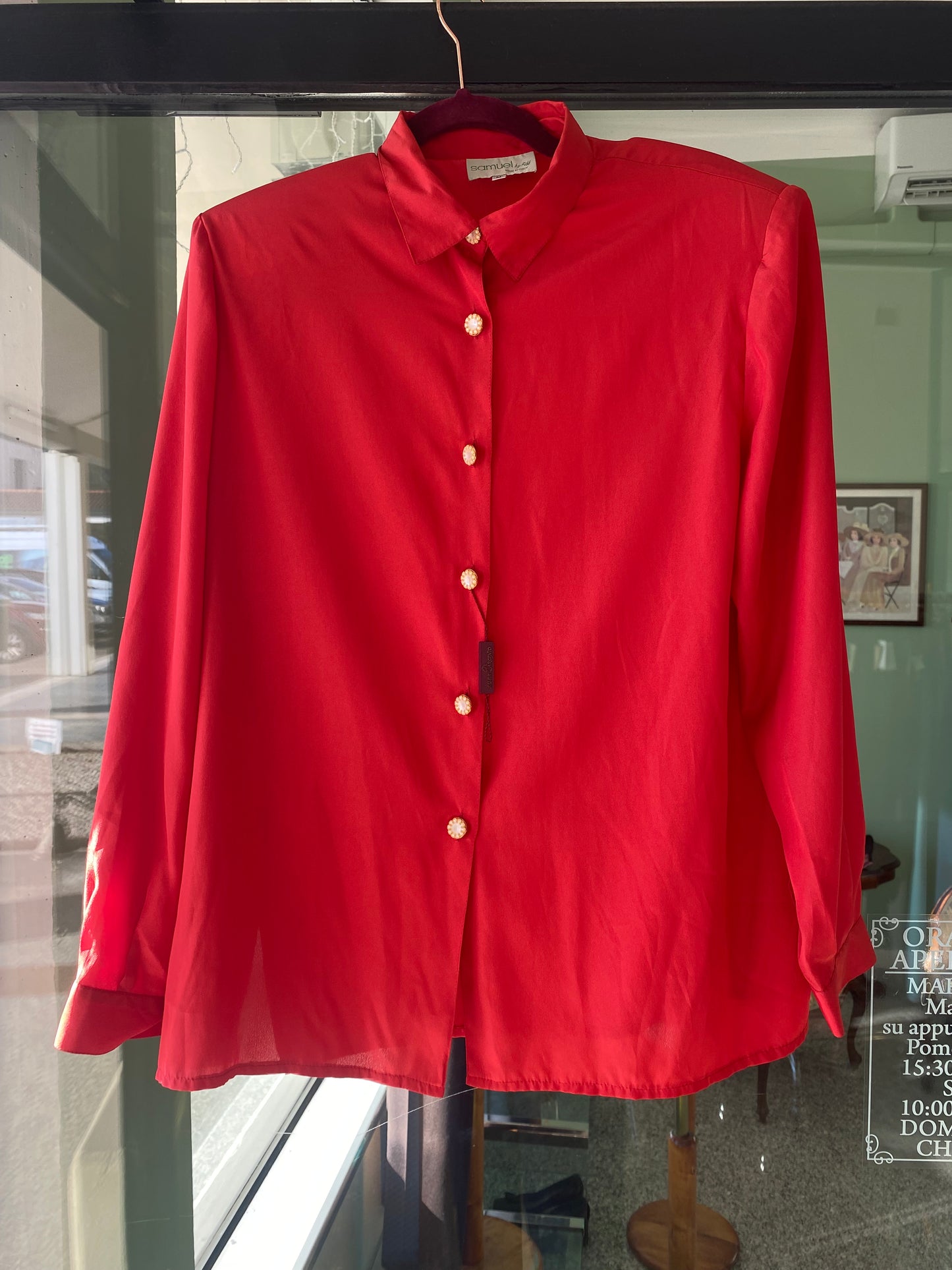 Camicia classica rossa seta - TG. 42/44