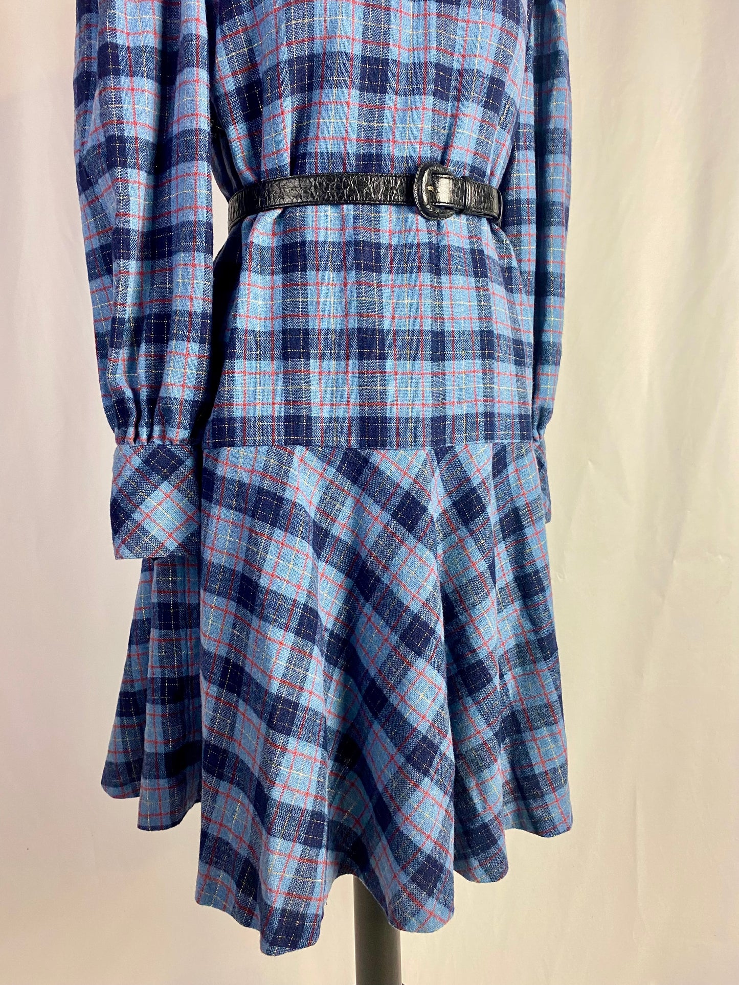Abito anni ‘70 sartoriale in tartan - TG. 44 circa