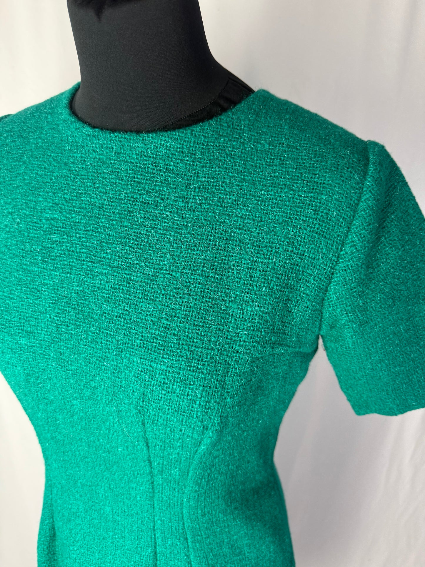 Tailleur giacca + abito in bouclé di lana anni ’60 sartoriale - TG. 40/42