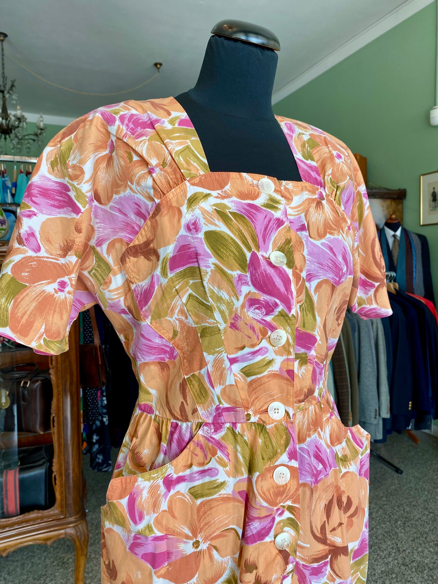 Abito in cotone con stamp floreale - TG. 42 circa