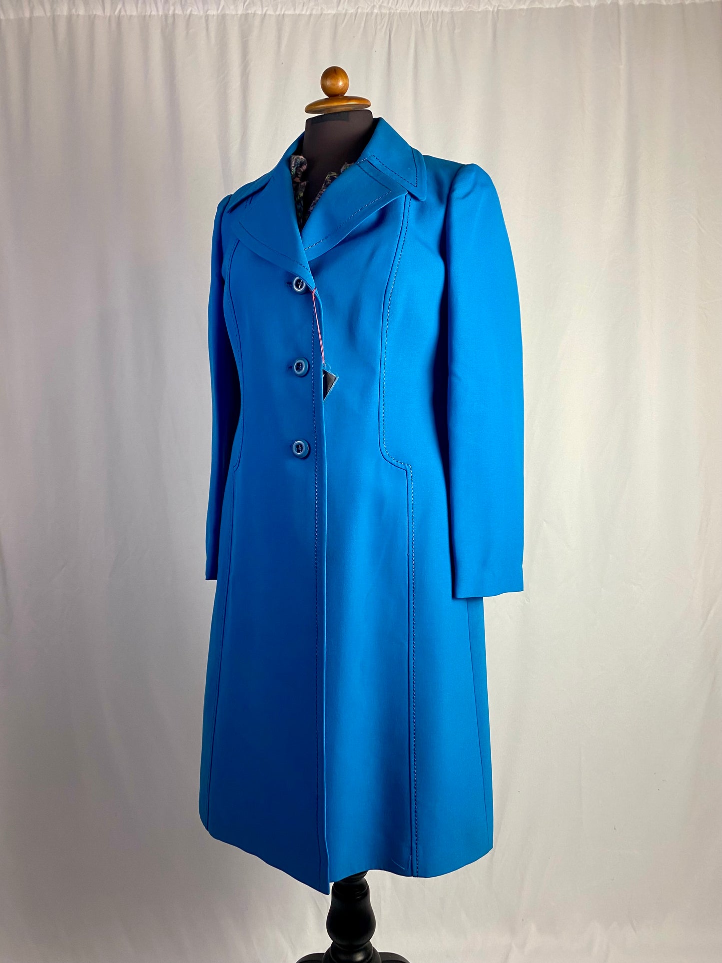 Cappotto anni ‘70 azzurro - nuovo fondo di magazzino - TG. 40/42