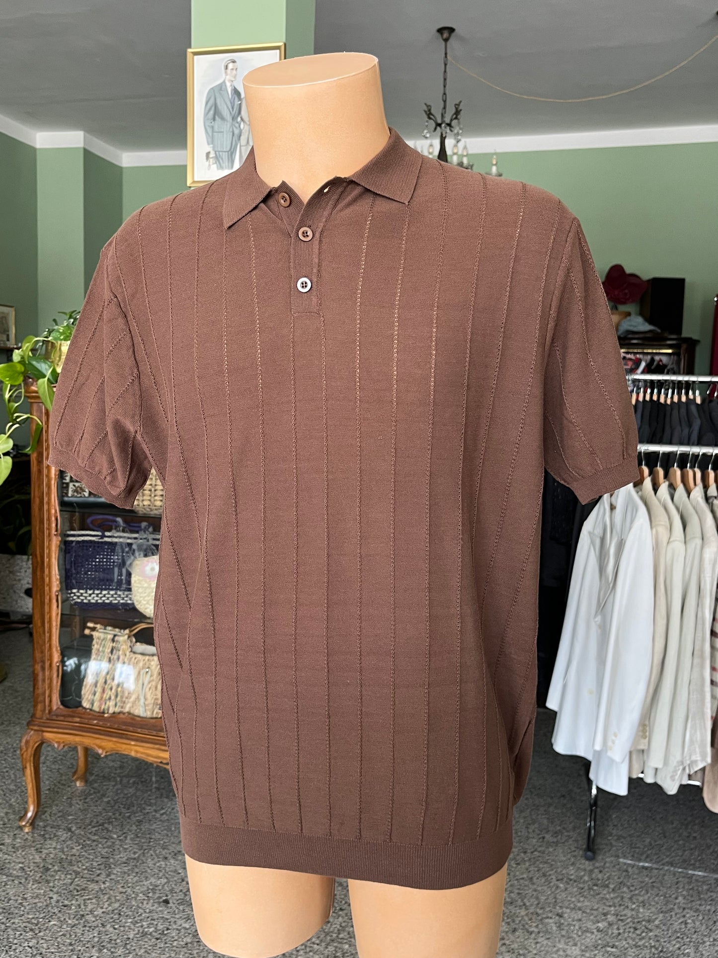 Polo a maniche corte cotone/lino tg. 54
