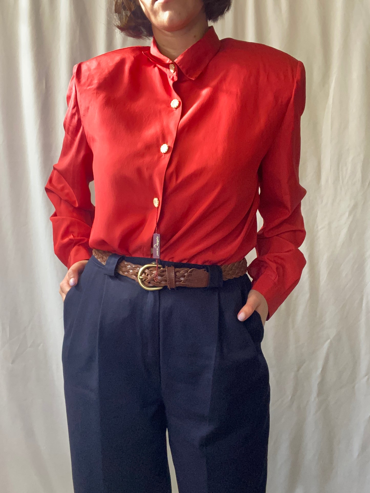 Camicia classica rossa seta - TG. 42/44