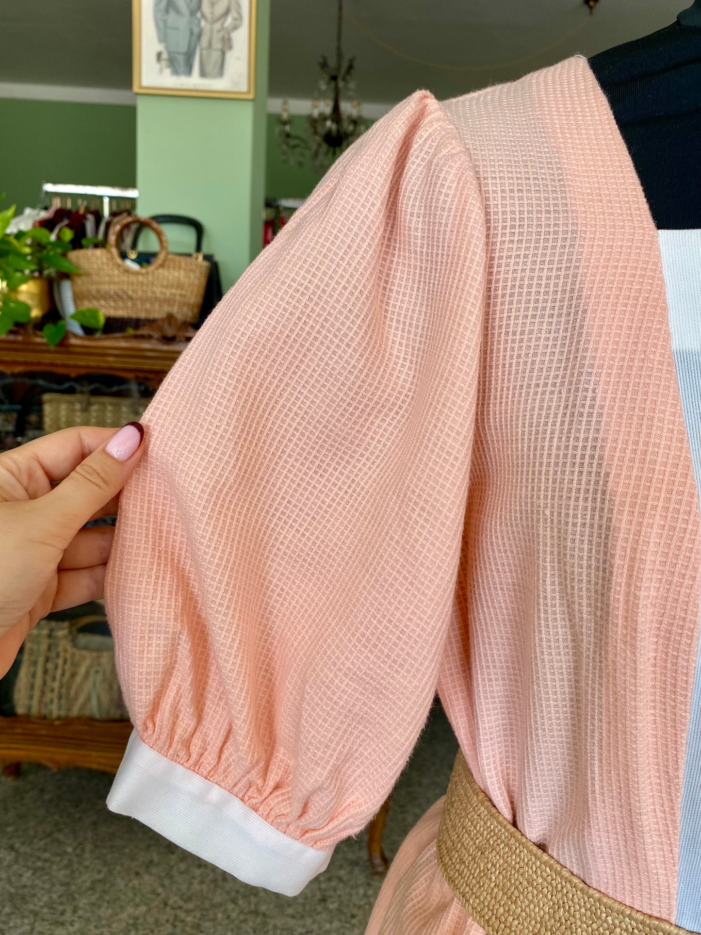 Abito Vintage Sartoriale Anni ’60 in Piqué di Cotone - TG. 46