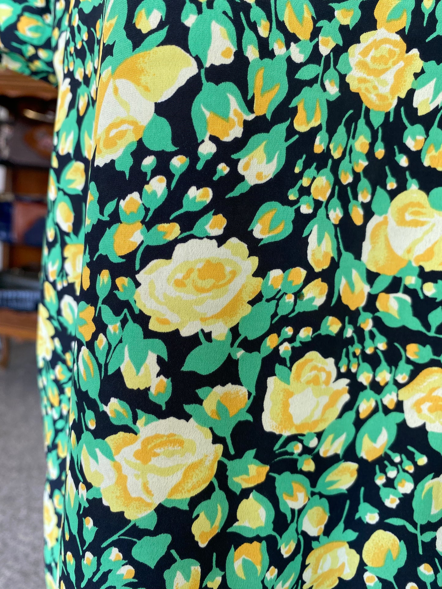 Abito in pura seta fiori gialli - TG. 46 circa