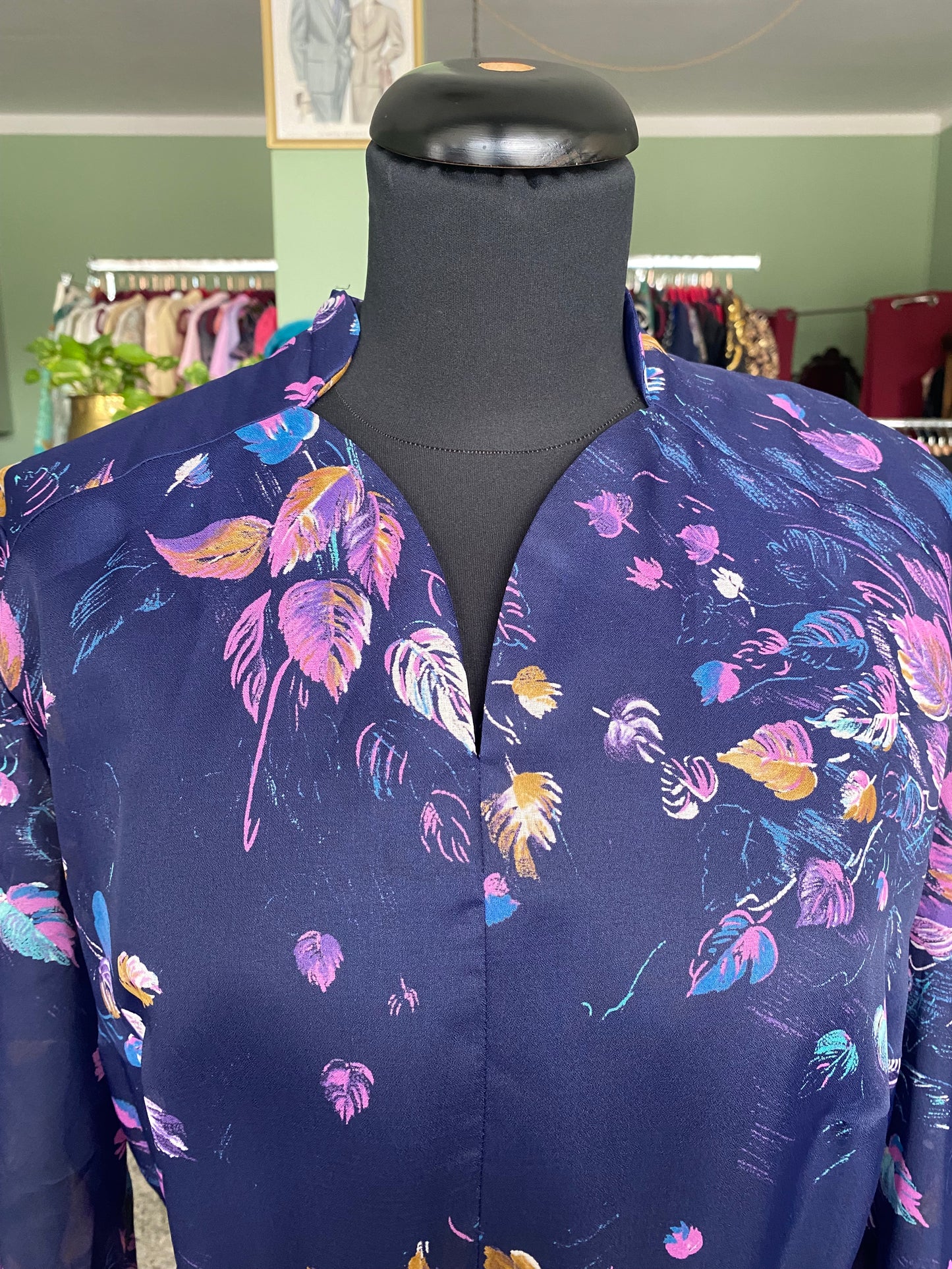 Abito anni ‘70 classico in voile - TG. 46 circa