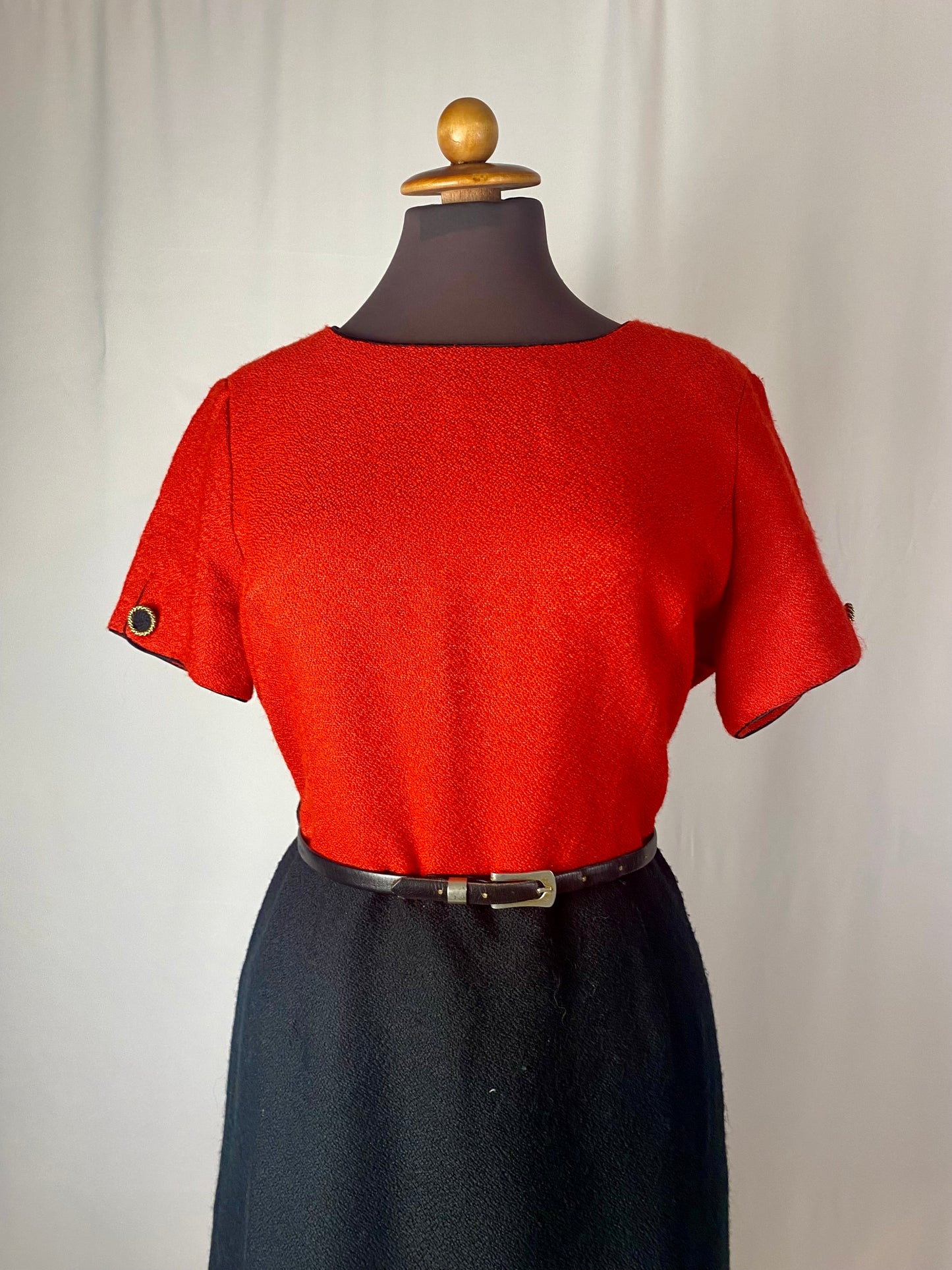 Abito anni ‘80 rosso e nero - TG. 44/46