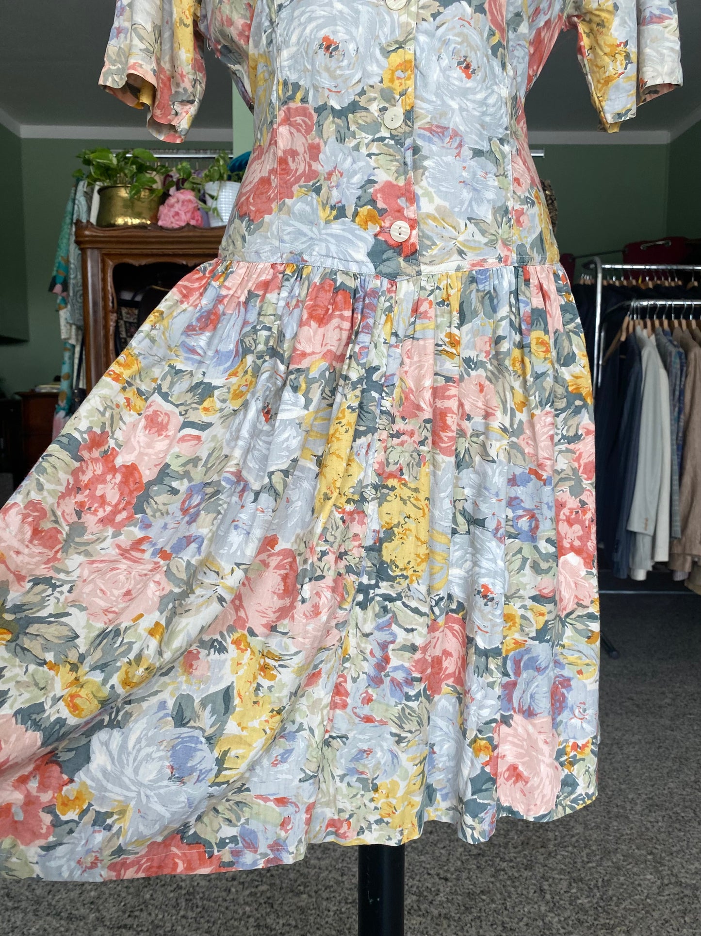 Abito anni ‘80 romantico in cotone - TG. 44 circa