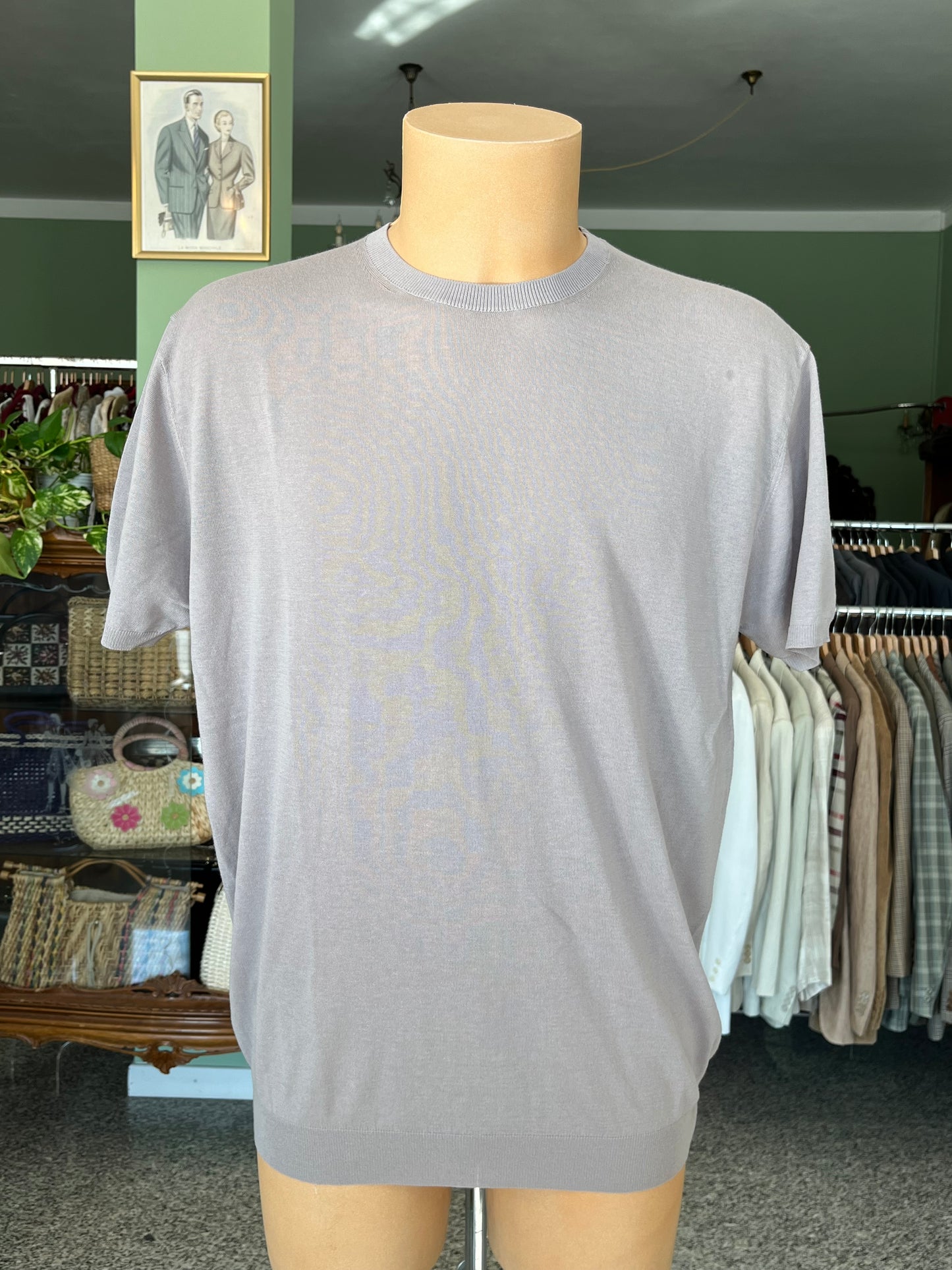 T-shirt a maniche corte cotone/lino tg. 54