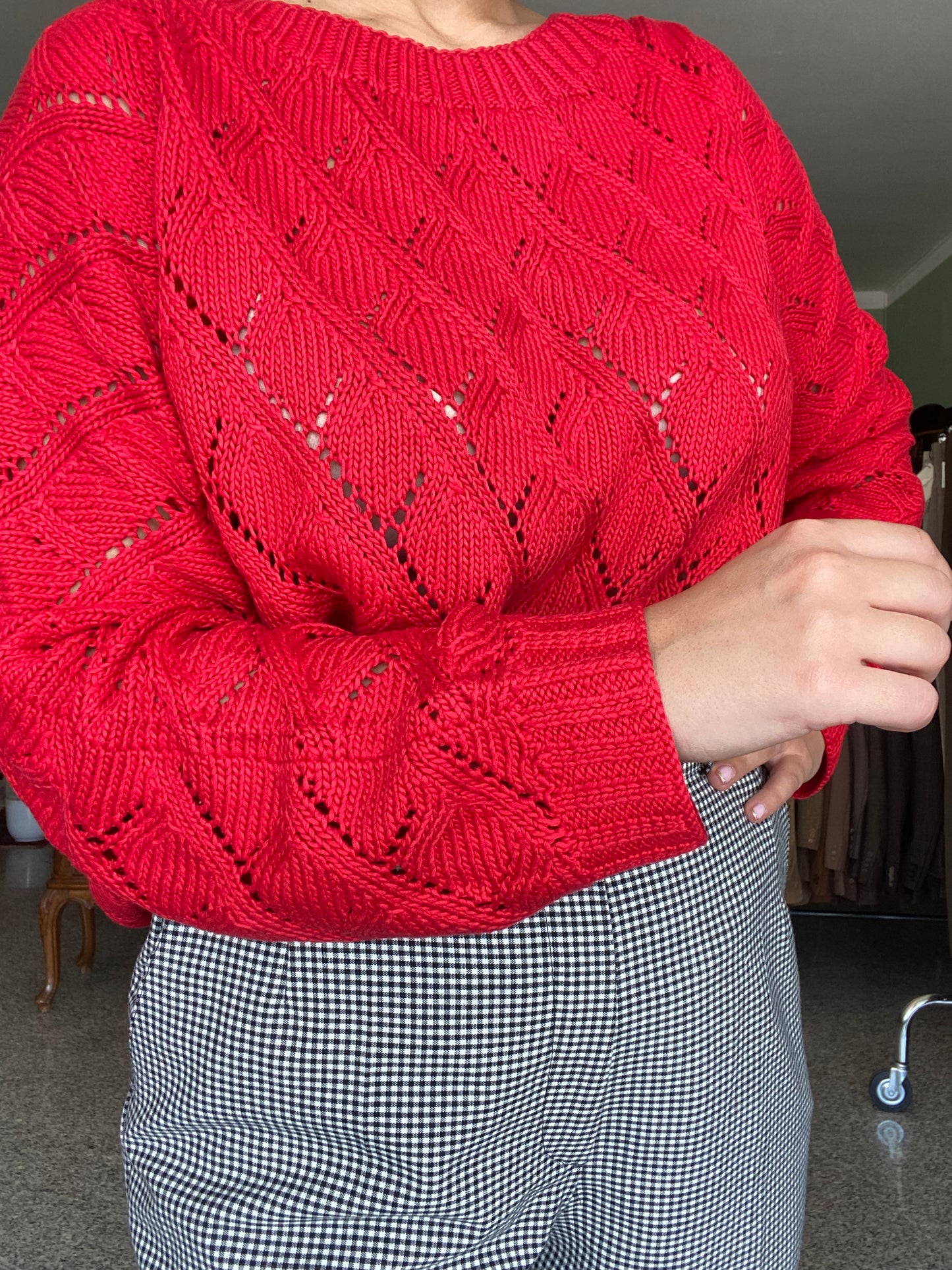 Blusa rossa in cotone - TG. 48/50/52