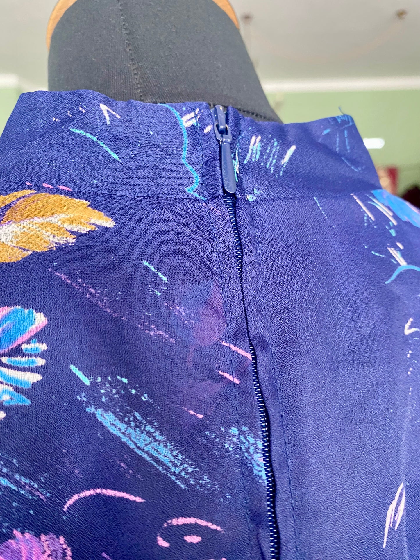 Abito anni ‘70 classico in voile - TG. 46 circa