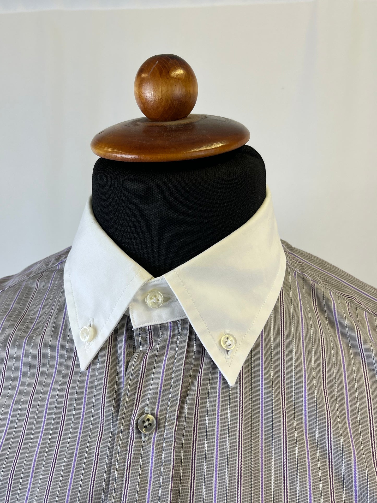 Camicia a righe collo a contrasto tg. M-L