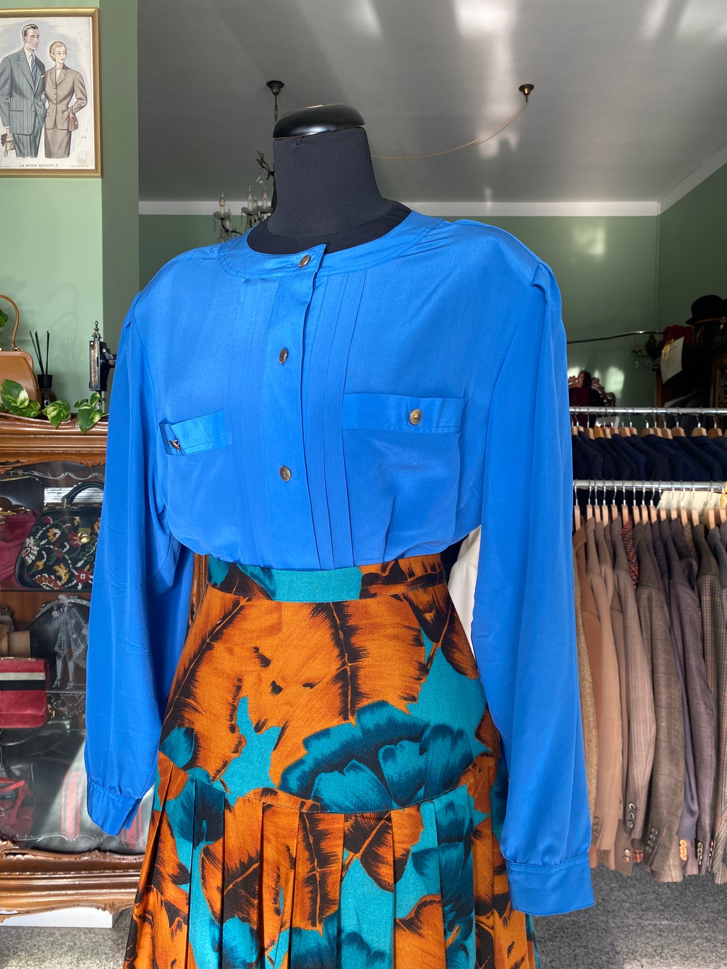 Camicia in seta blu - TG. 48/50