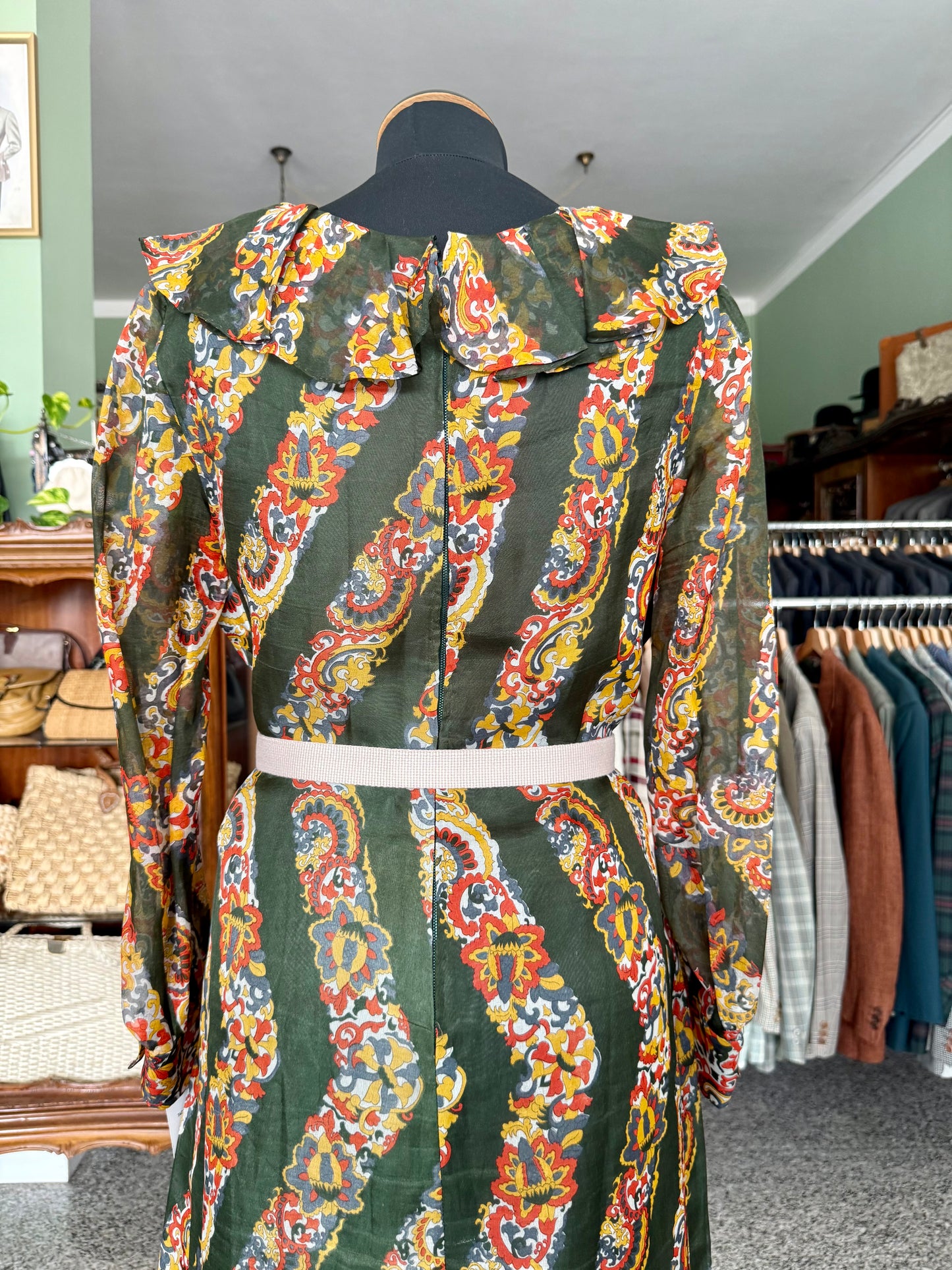 Abito in organza di seta stampata - Inizio anni ’70 - TG. 44