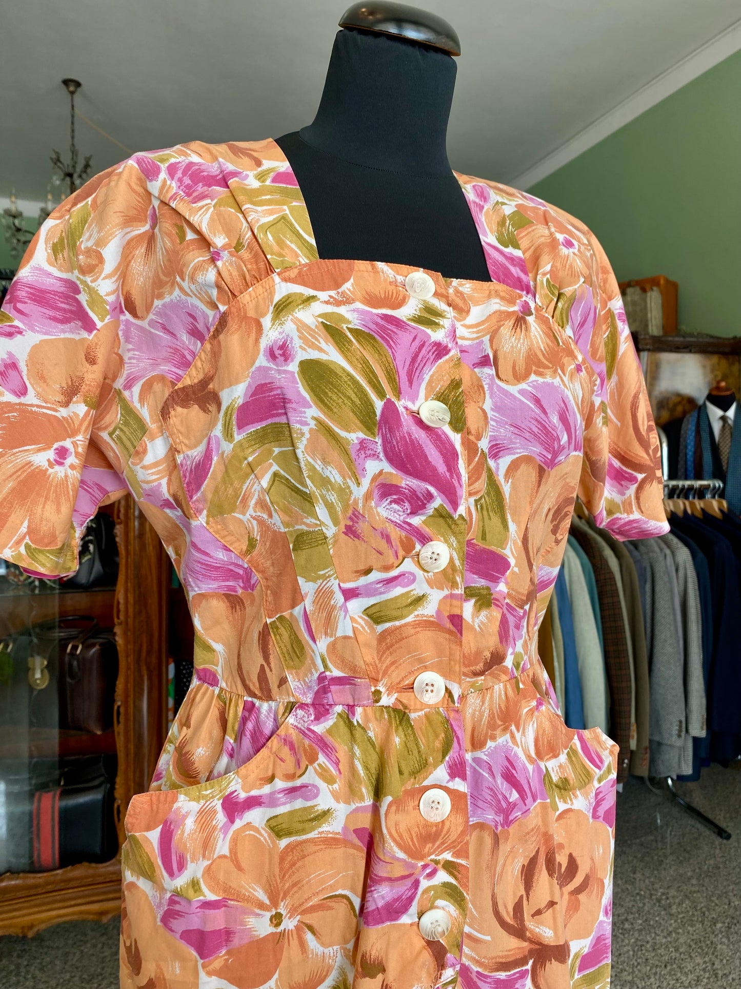 Abito in cotone con stamp floreale - TG. 42 circa