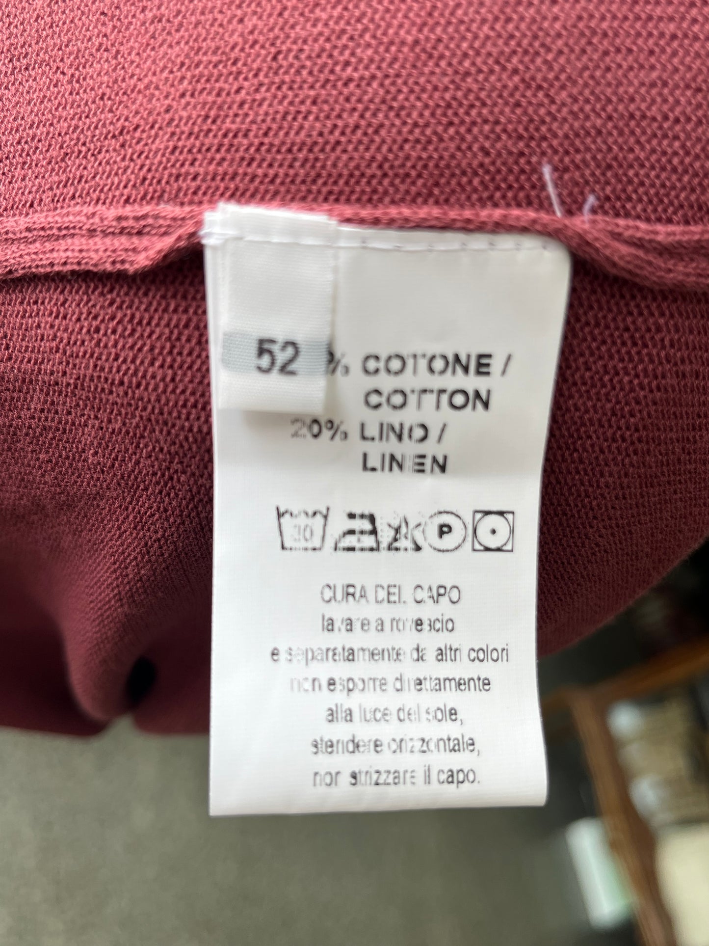T-shirt a maniche corte cotone/lino tg. 52