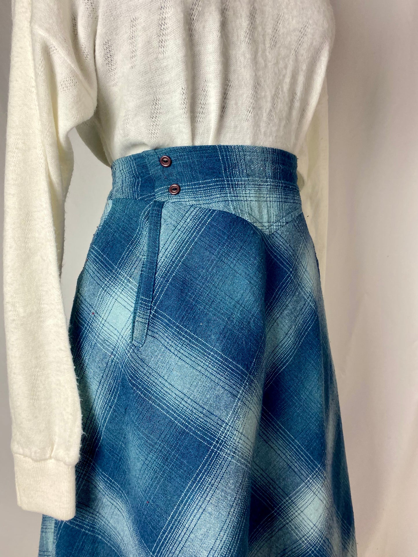 Gonna anni ‘70 tartan blu - TG. 38