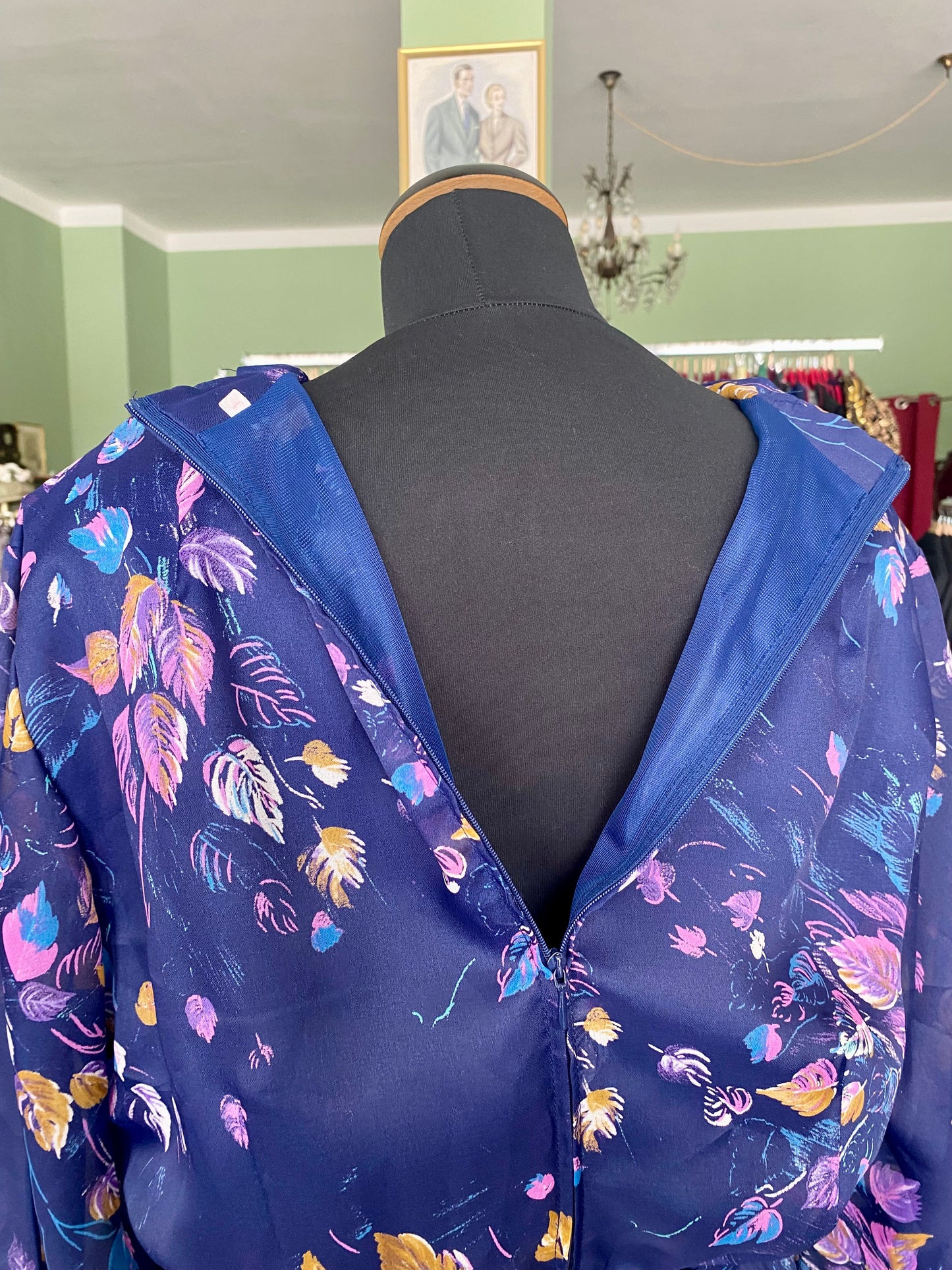 Abito anni ‘70 classico in voile - TG. 46 circa