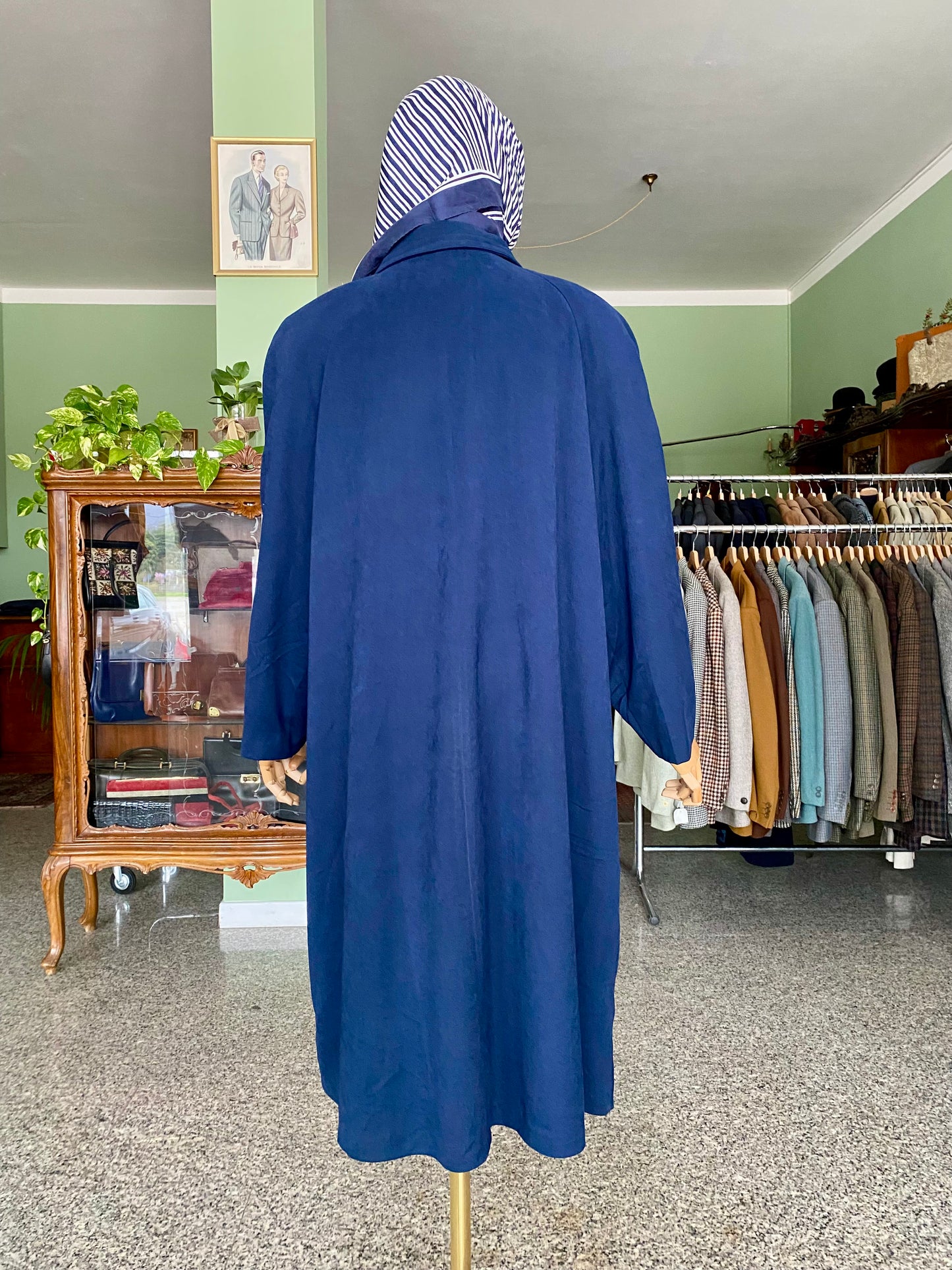 Trench blu navy con bottoni oro - TG. 44/46 circa
