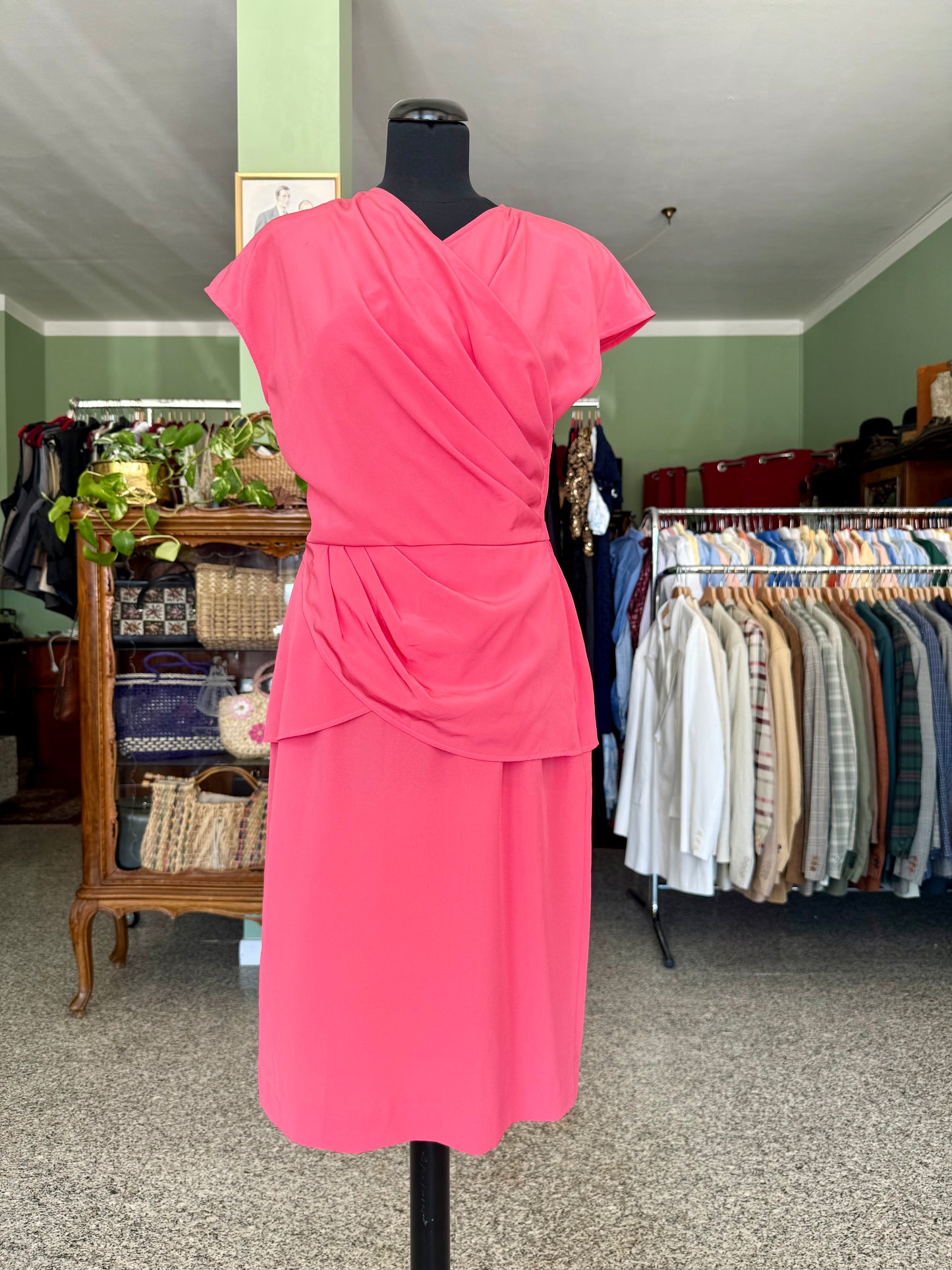 Abito con peplum color magenta - TG. 40/42