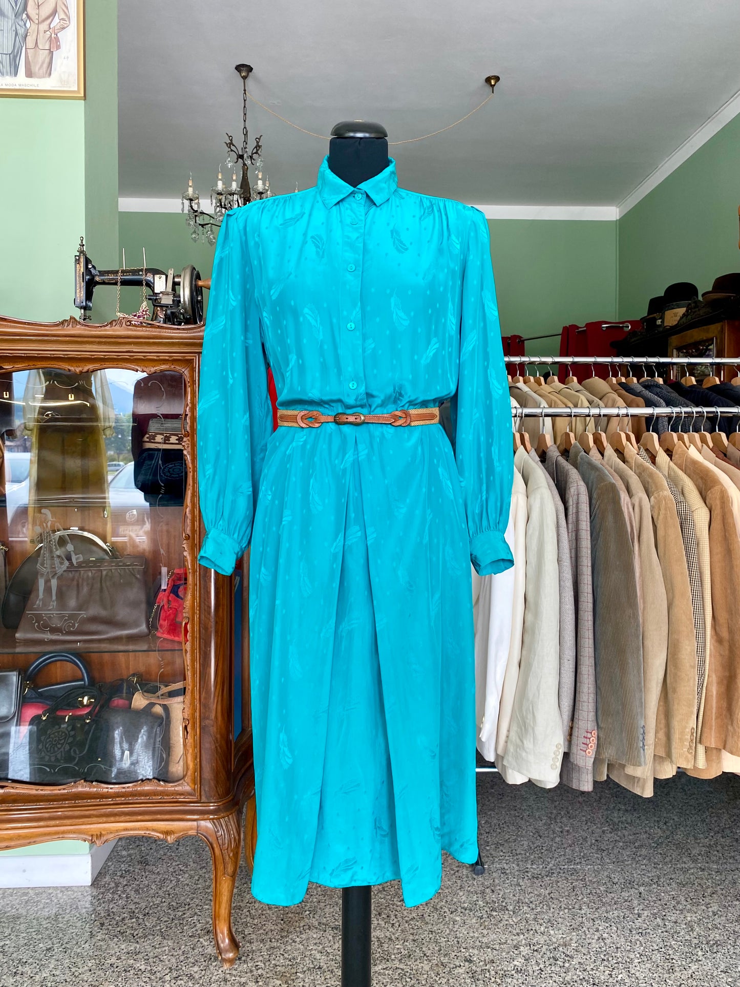 Abito color Tiffany seta - 48/50/52