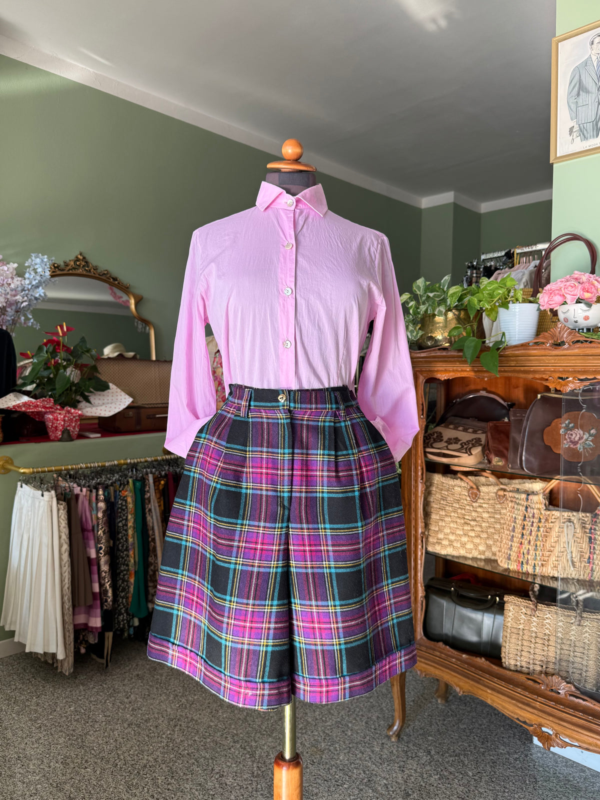 Pantaloncini in lana tartan - TG. 38