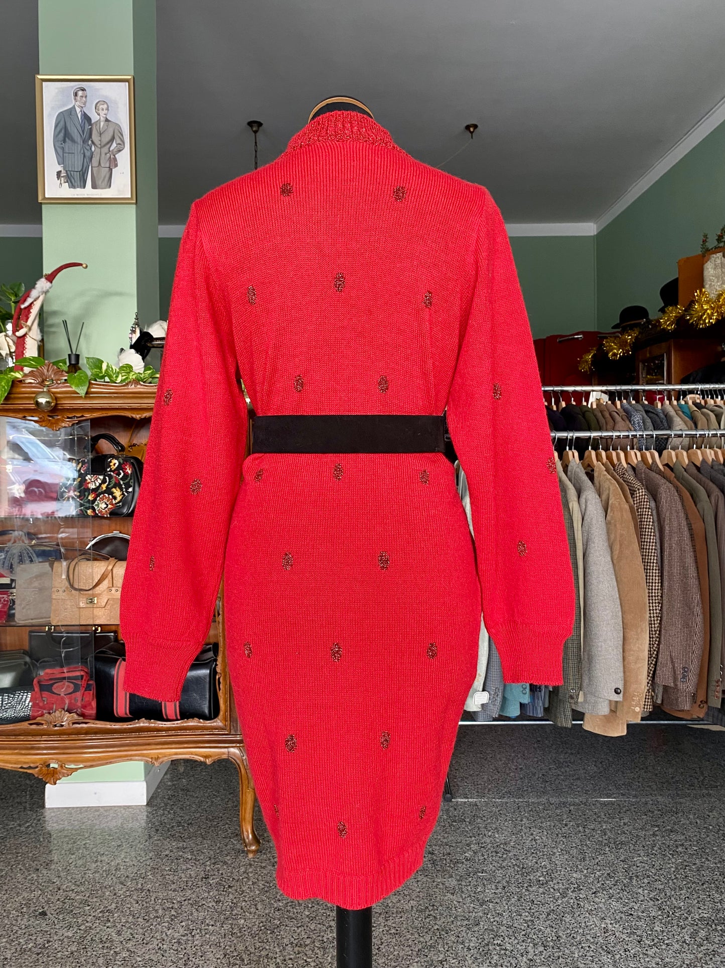 Abito rosso in maglia di lana - TG. 40/42