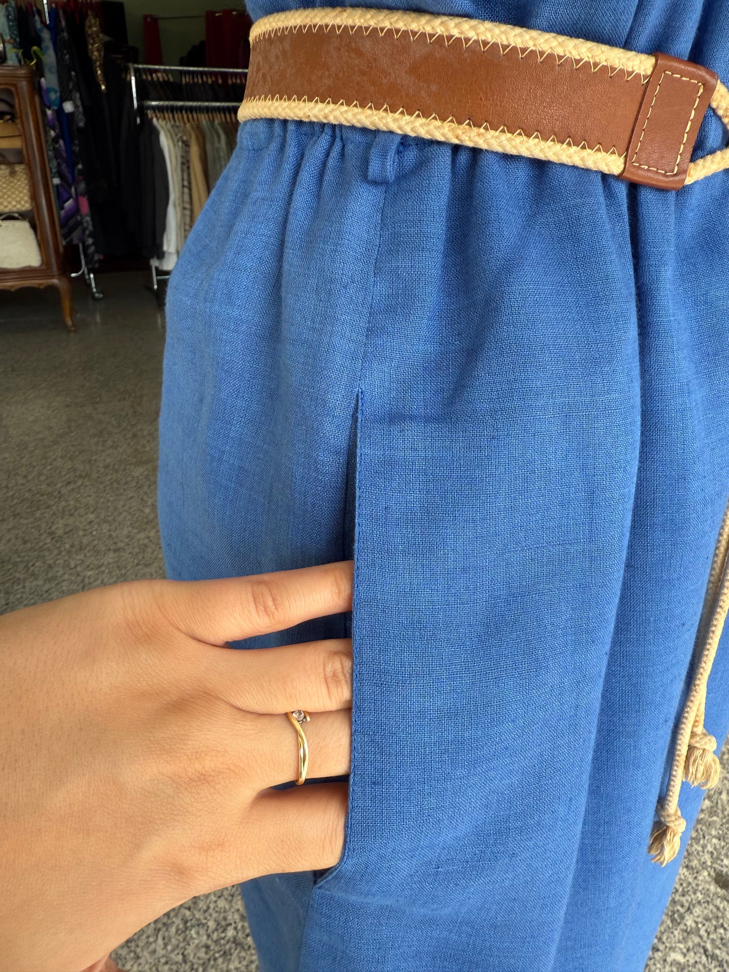 Abito da giorno blu in cotone - TG. 42 circa