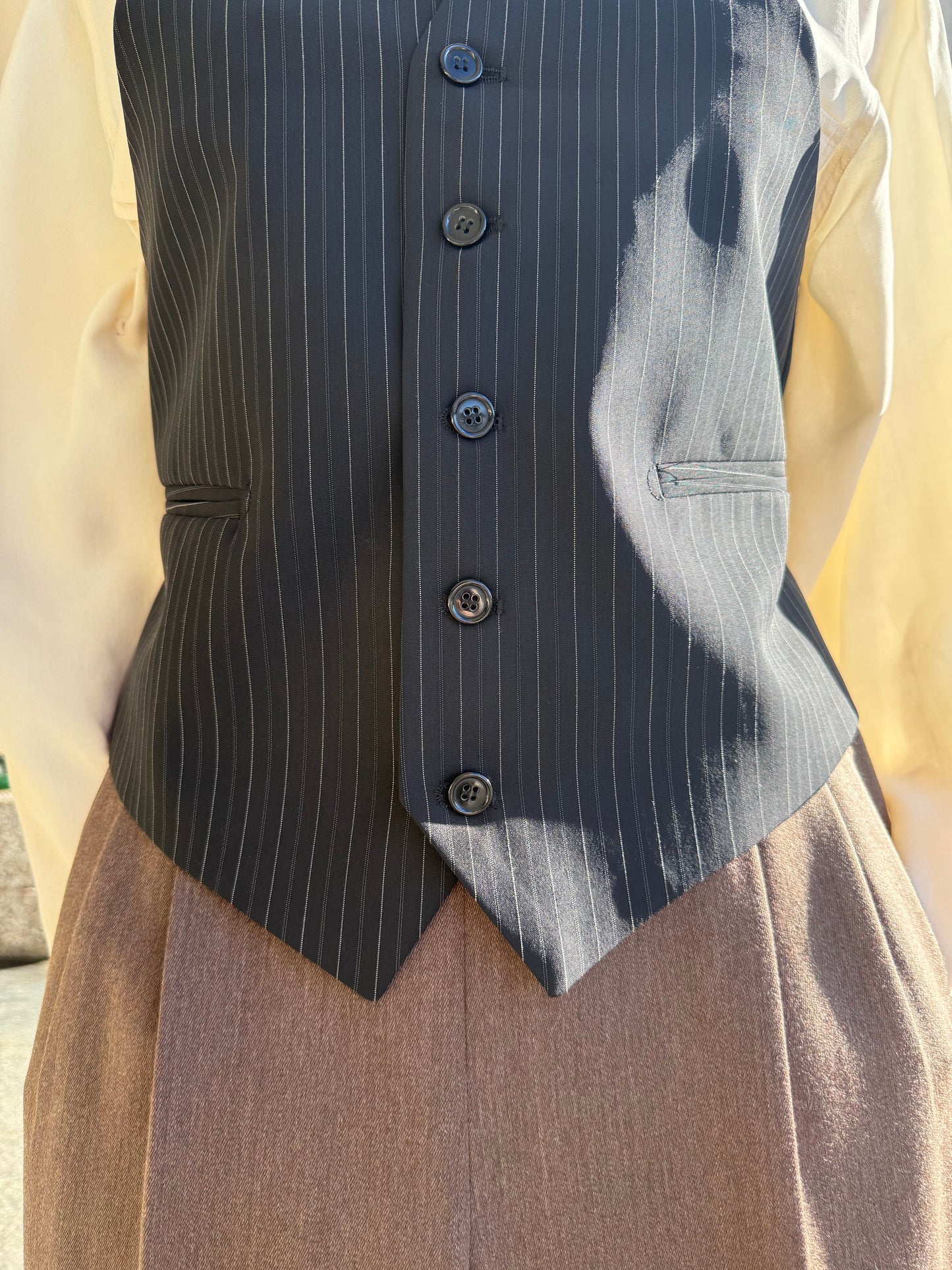 Gilet classico nero gessato - TG. 40