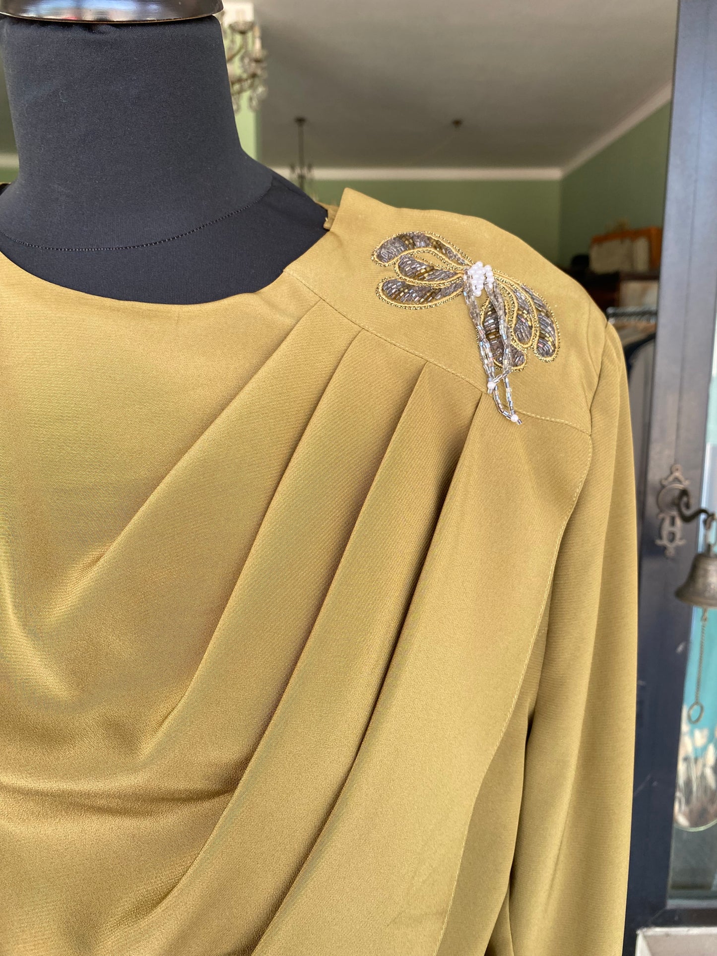 Blusa elegante verde oliva - TG. 46