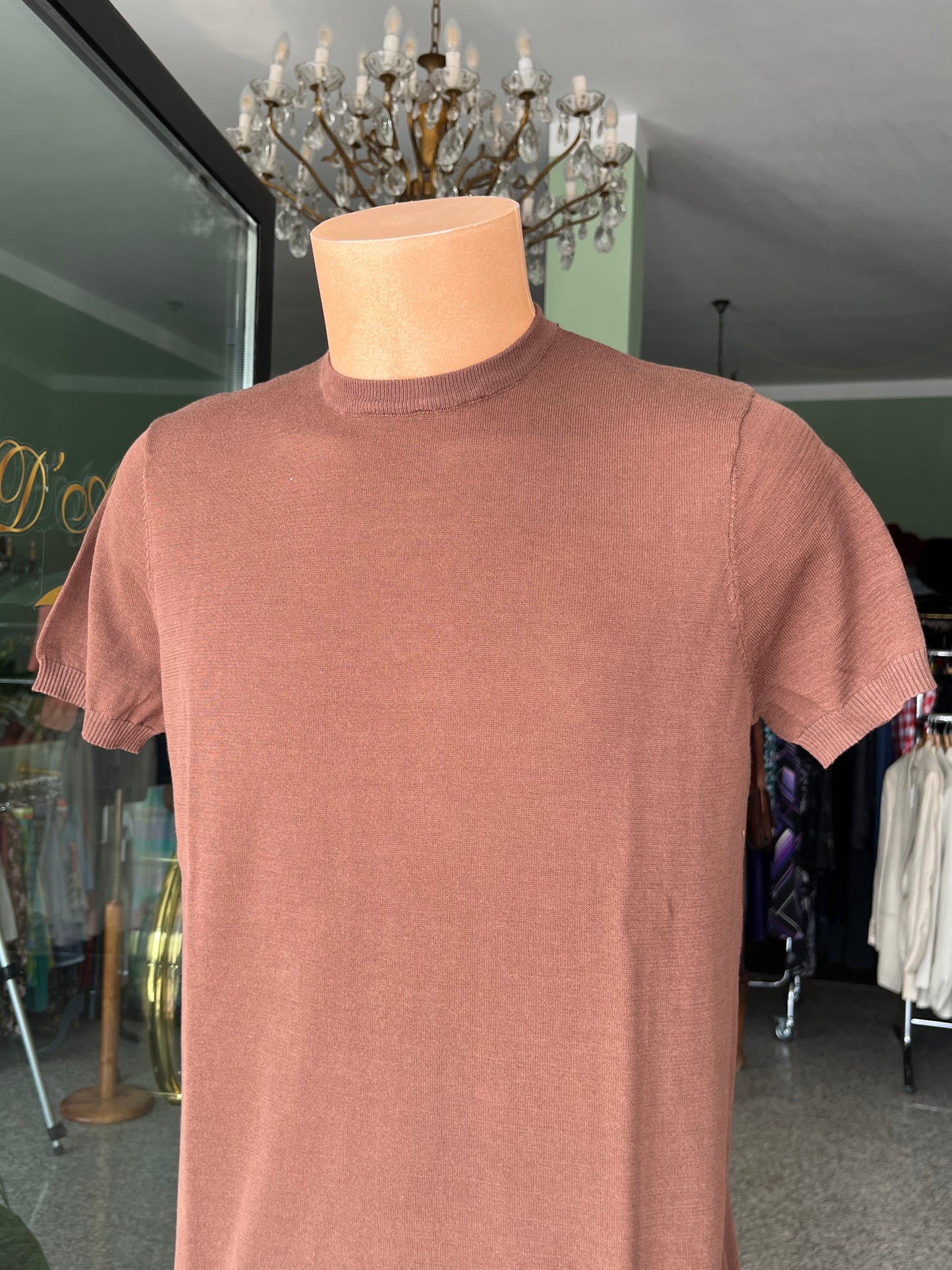 T-shirt a maniche corte cotone/lino tg. 50