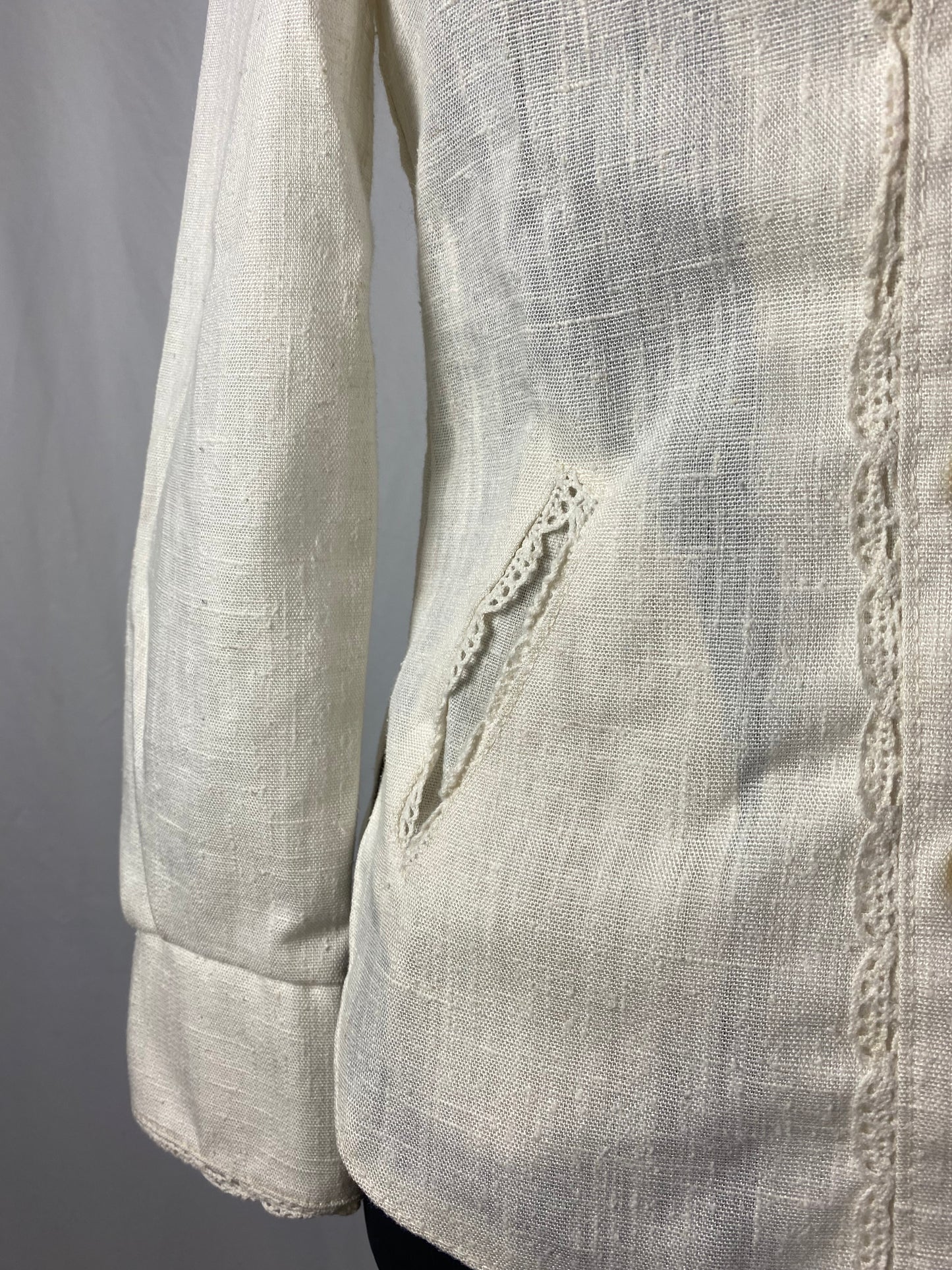 Camicia anni ‘70 color burro - TG. 38
