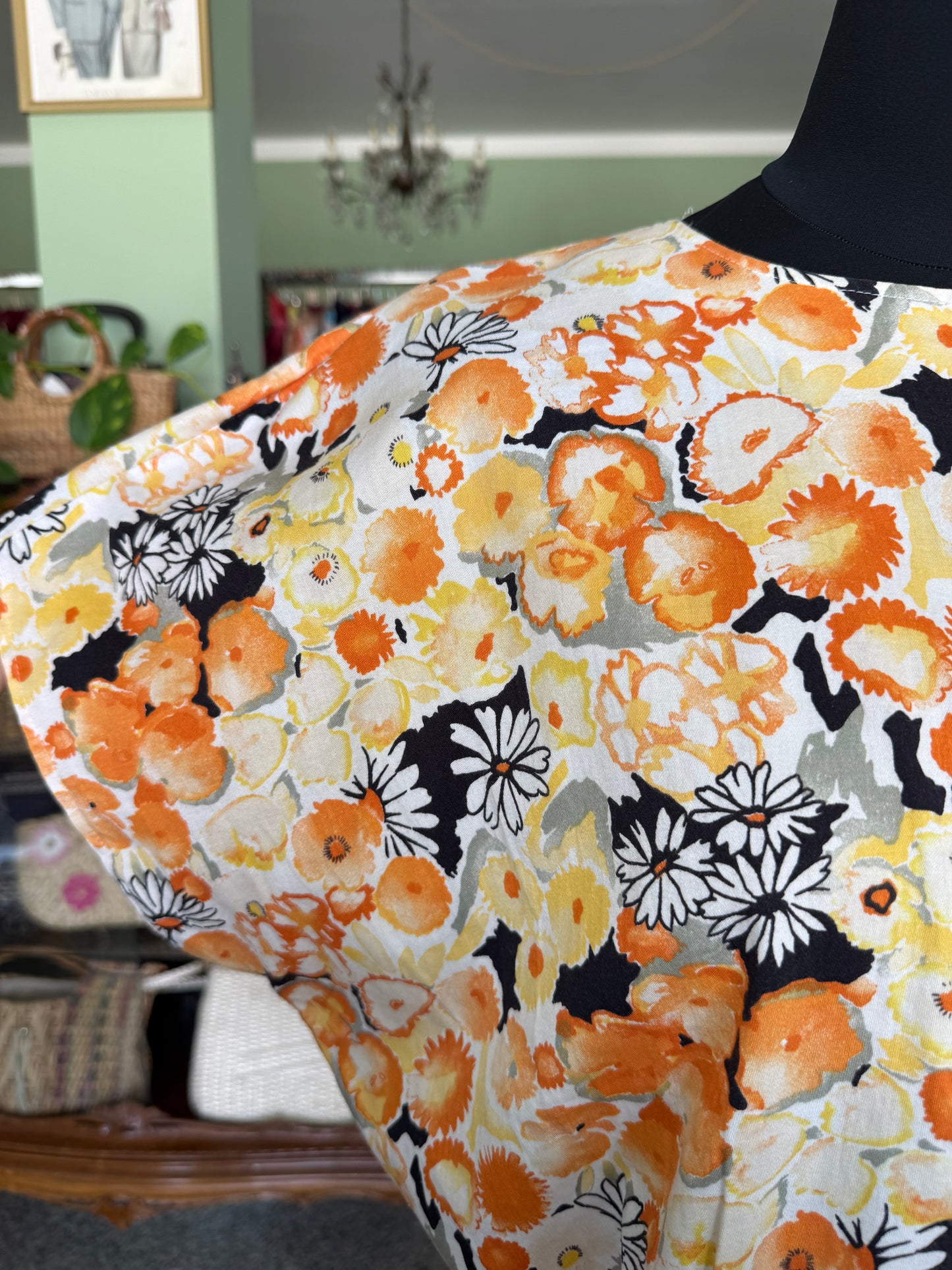 Blusa in 100% cotone fiorito - TG. 48/50