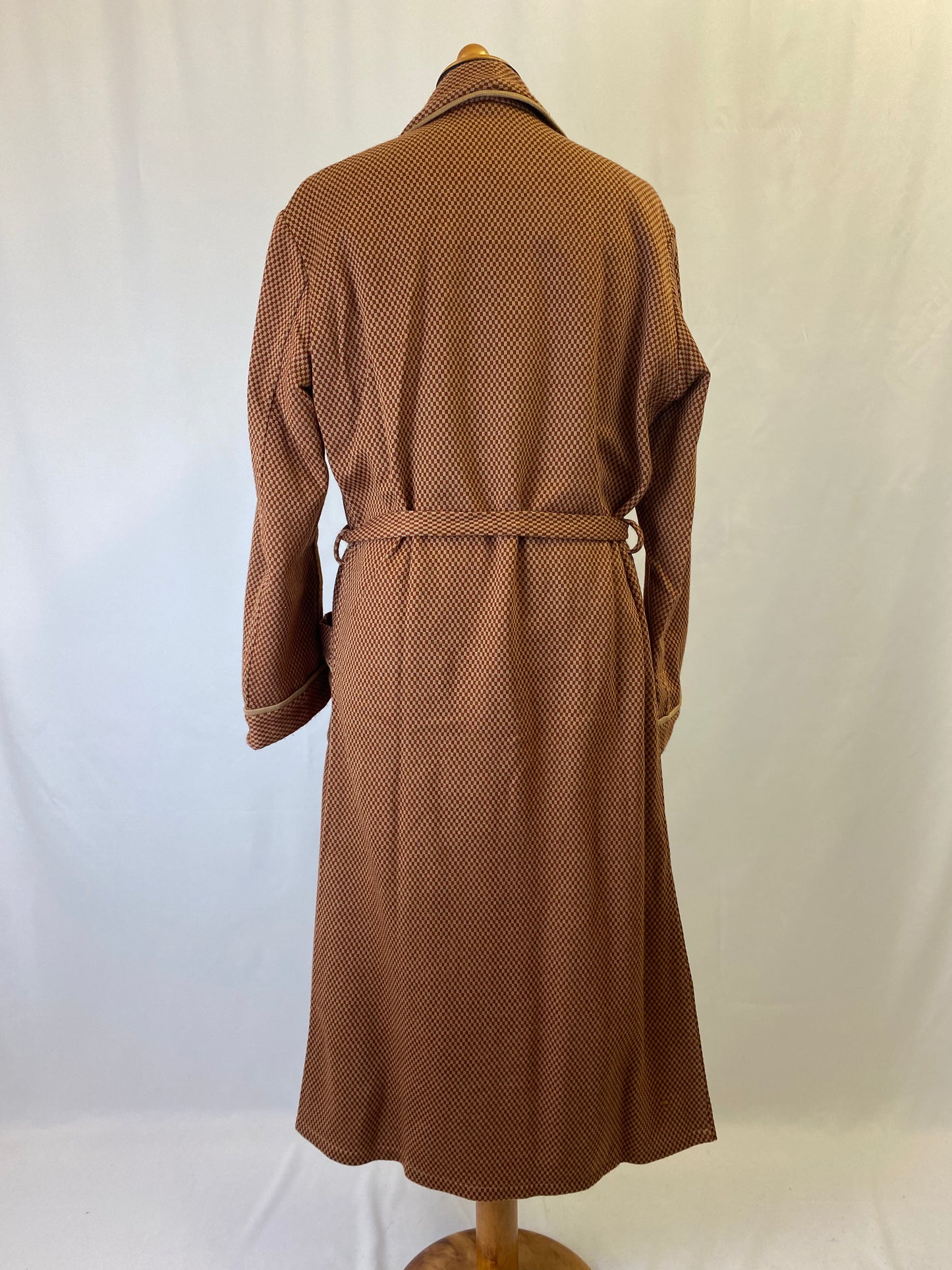 Vestaglia da camera beige a quadri M-L