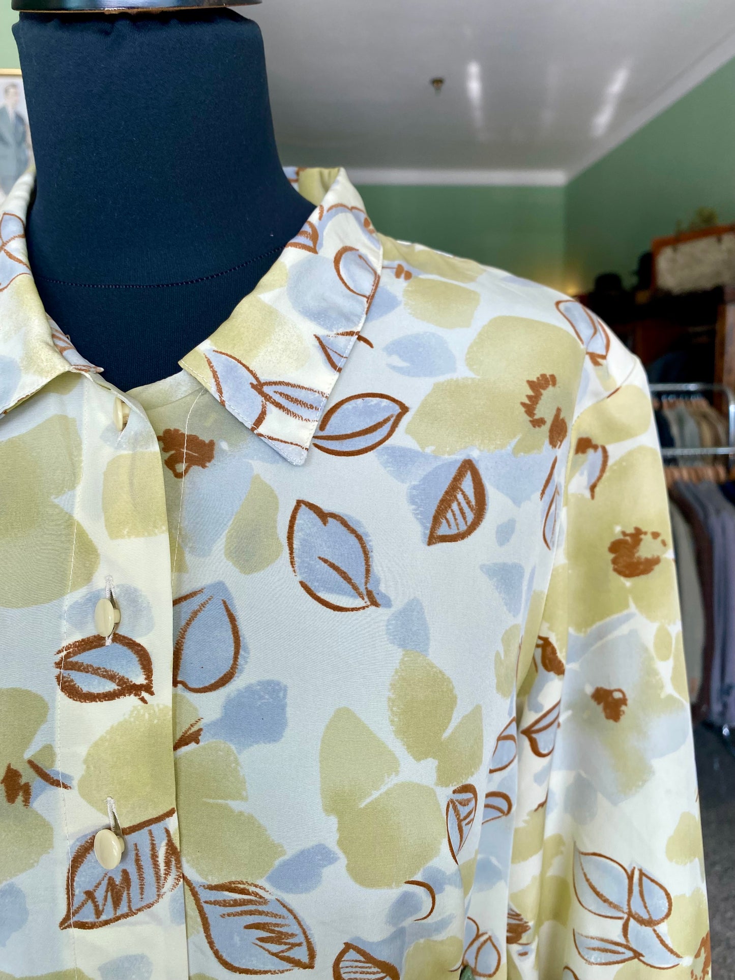 Camicia anni ‘80 stampa floreale stilizzata - TG. 44 circa