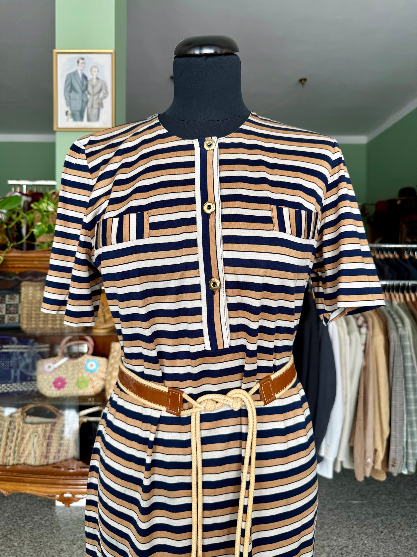 Abito a righe in maglia di cotone - TG. 40/42