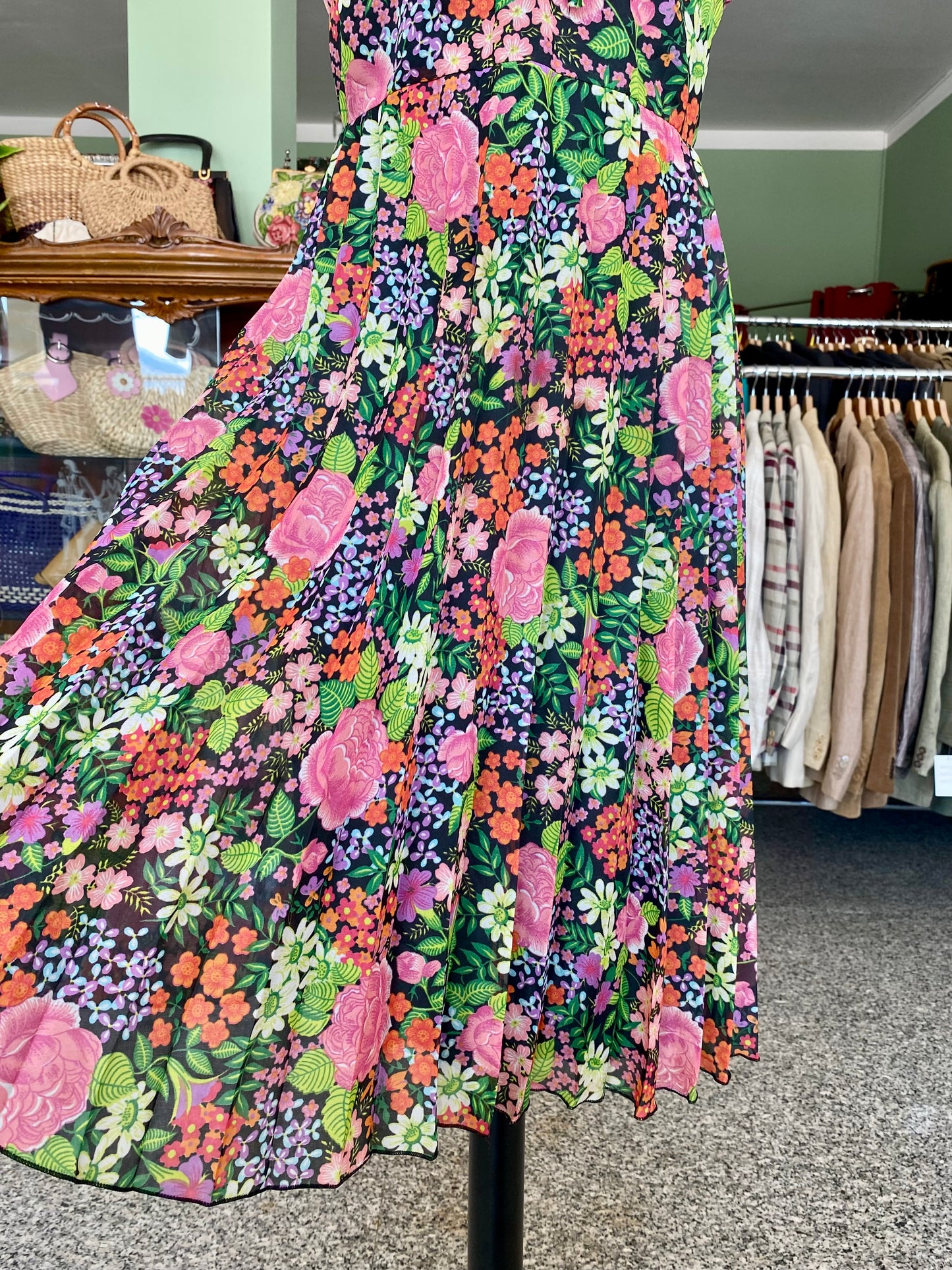 Abito floreale anni '70 "Prato Fiorito"