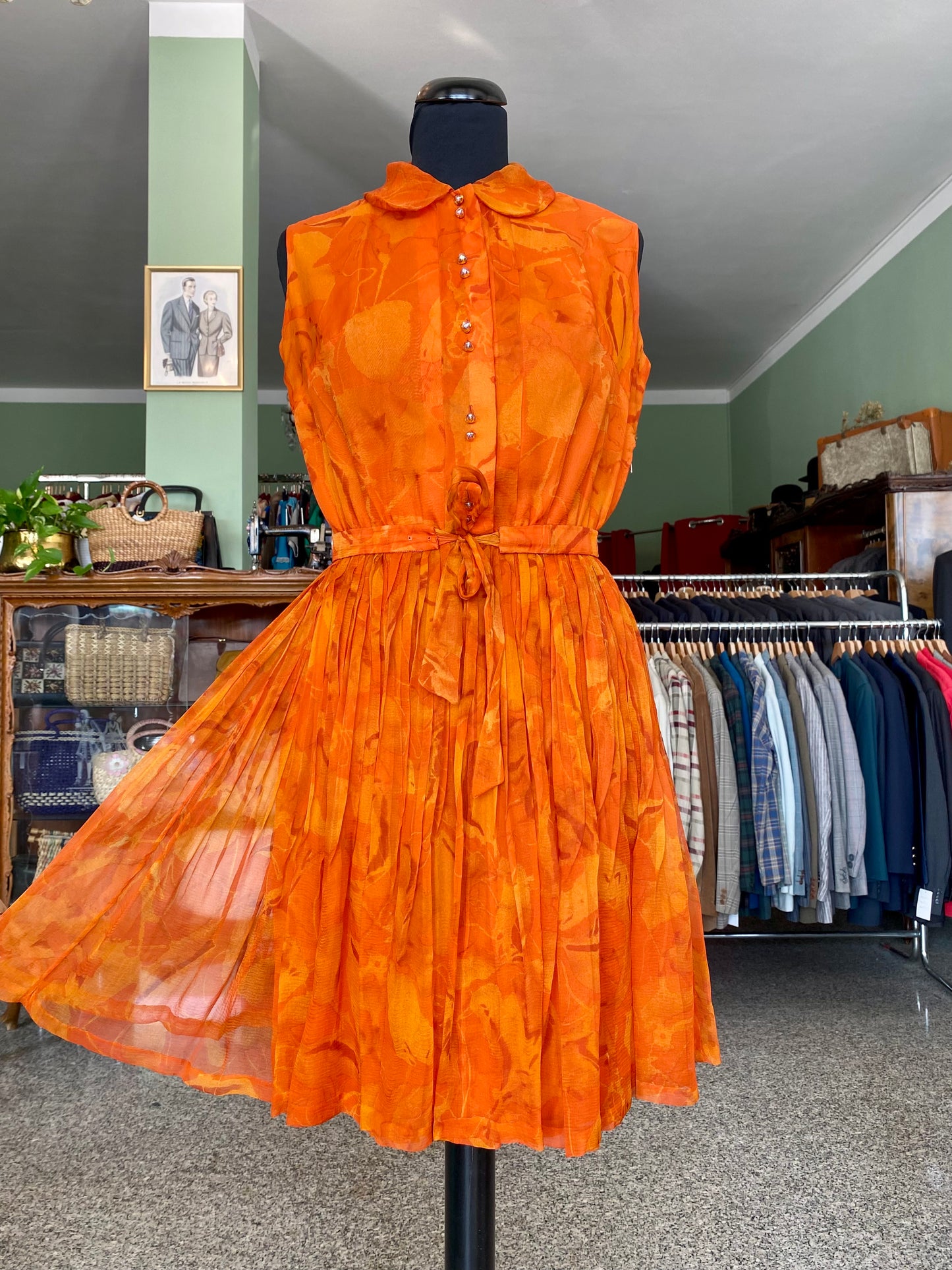 Abito sartoriale anni ‘60 in organza di seta - TG. 38/40