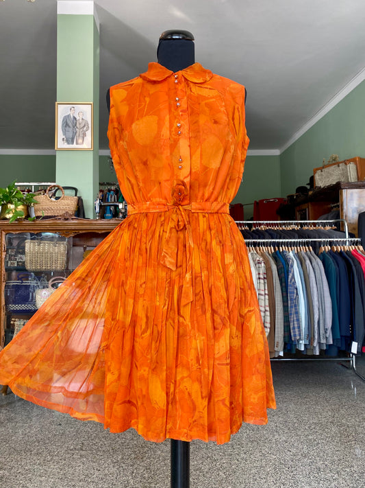 Abito sartoriale anni ‘60 in organza di seta - TG. 38/40
