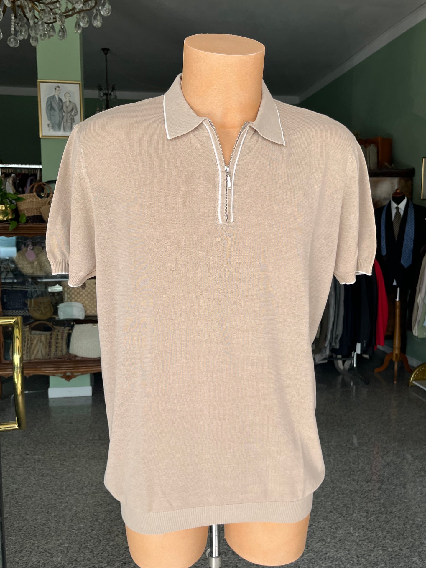 Polo a maniche corte cotone/lino tg. 56