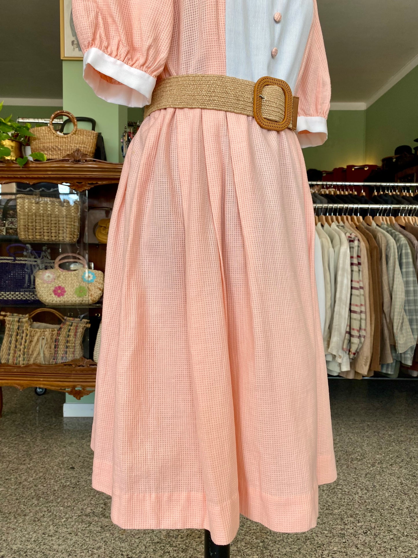 Abito Vintage Sartoriale Anni ’60 in Piqué di Cotone - TG. 46